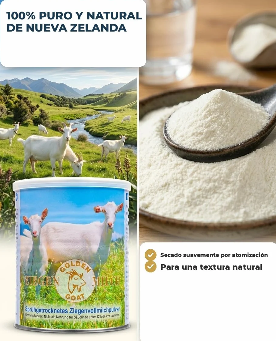 Golden Goat Leche de Cabra en Polvo 2x400 g de Nueva Zelanda para Café, Cocina y Mascotas