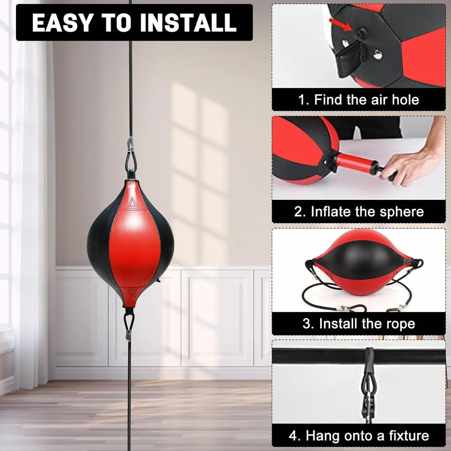 Bolsa de boxeo de doble extremo para entrenamiento, adultos y niños, gimnasio y casa