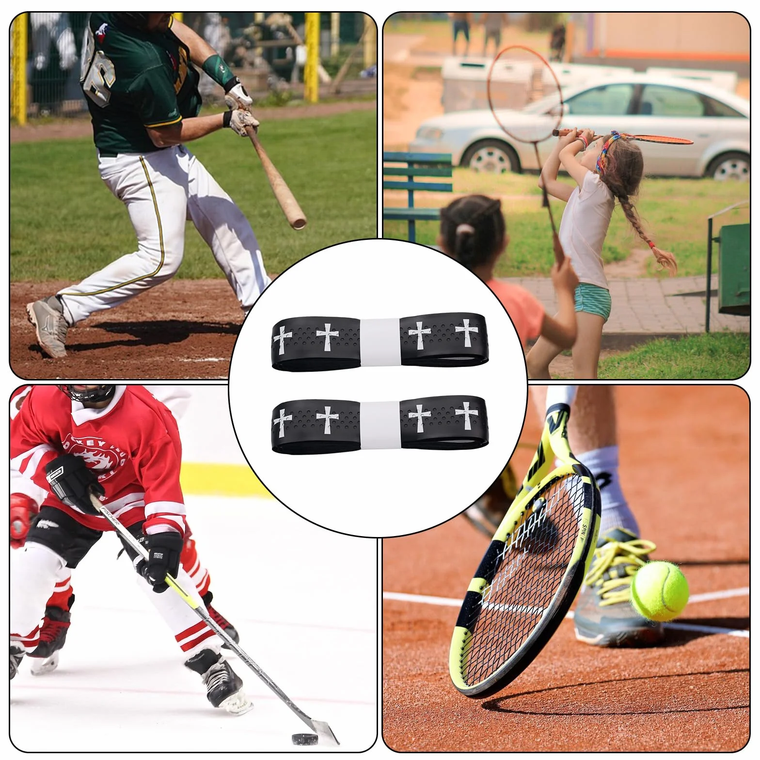 Cinta de Agarre para Bate de Béisbol, Precortadas Antideslizantes, Softbol, Accesorios Cristiano