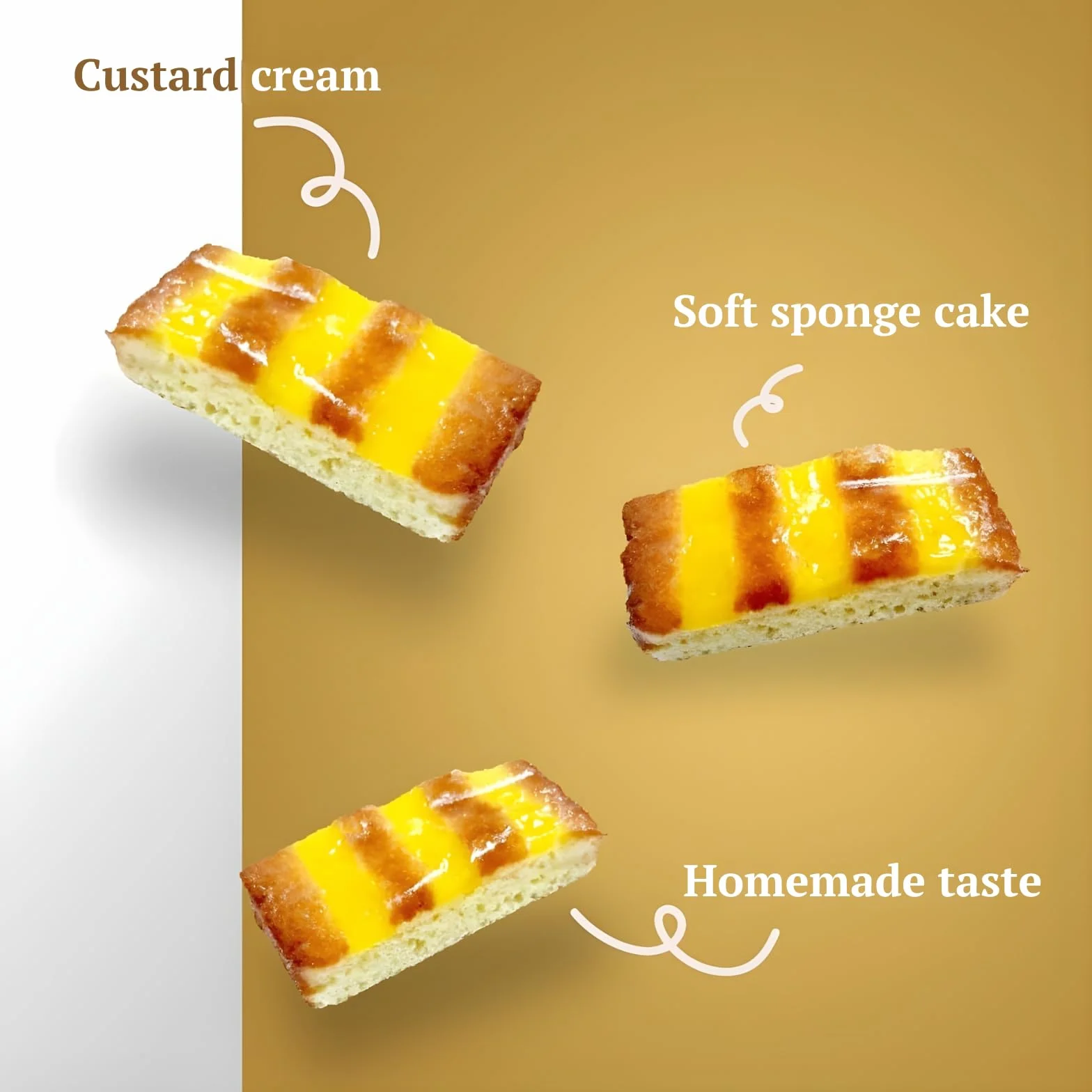 LAPASION - Bizcocho con crema pastelera | Bollería | Pasteles | Bizcochos | Sobaos | 2 Kg