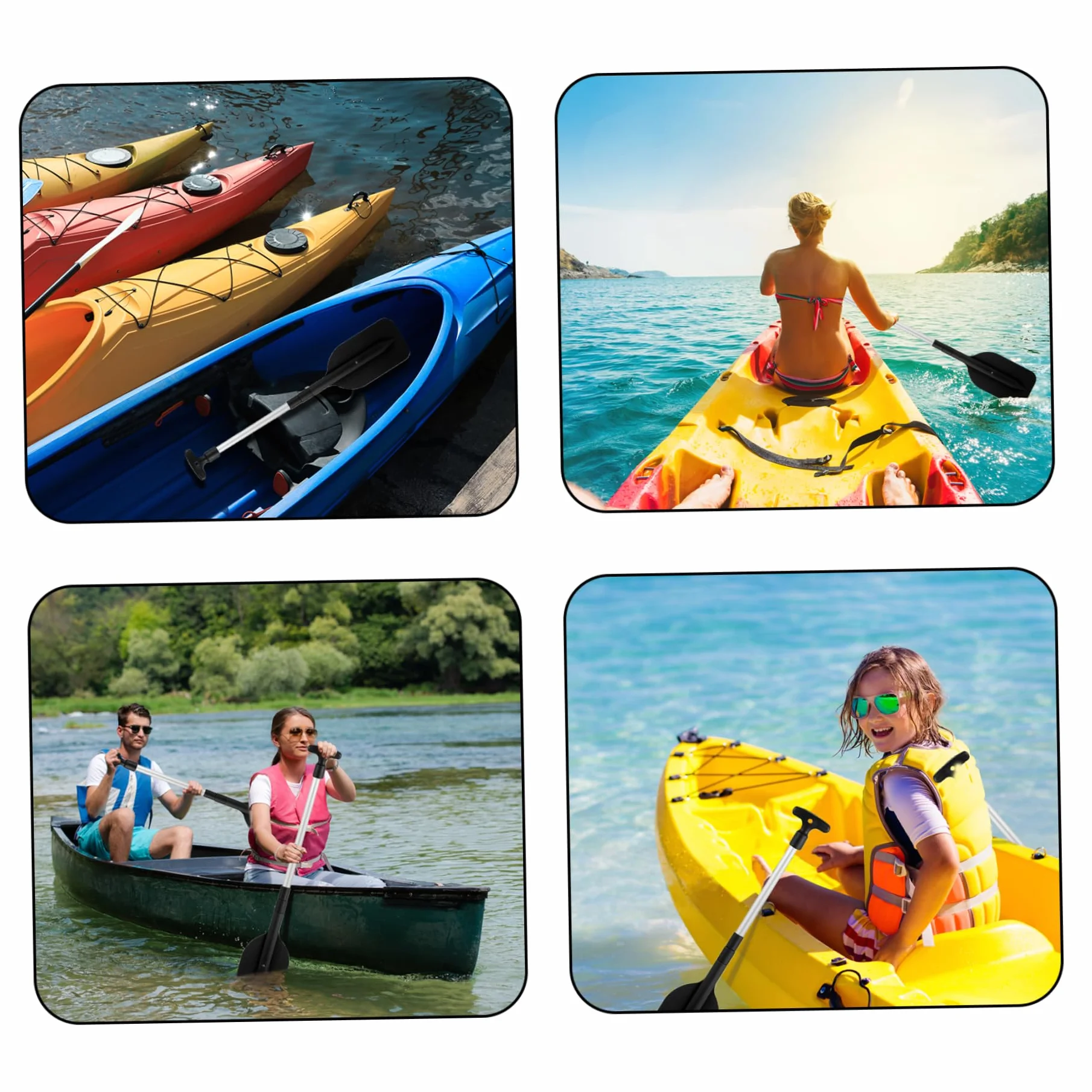 Remo telescópico para kayak 2 piezas con cuchillas de plástico mango en T
