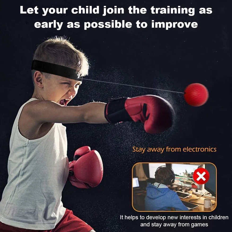 Pelota de Entrenamiento de Boxeo con 2 Diademas Ajustable para Reflejos y Coordinación