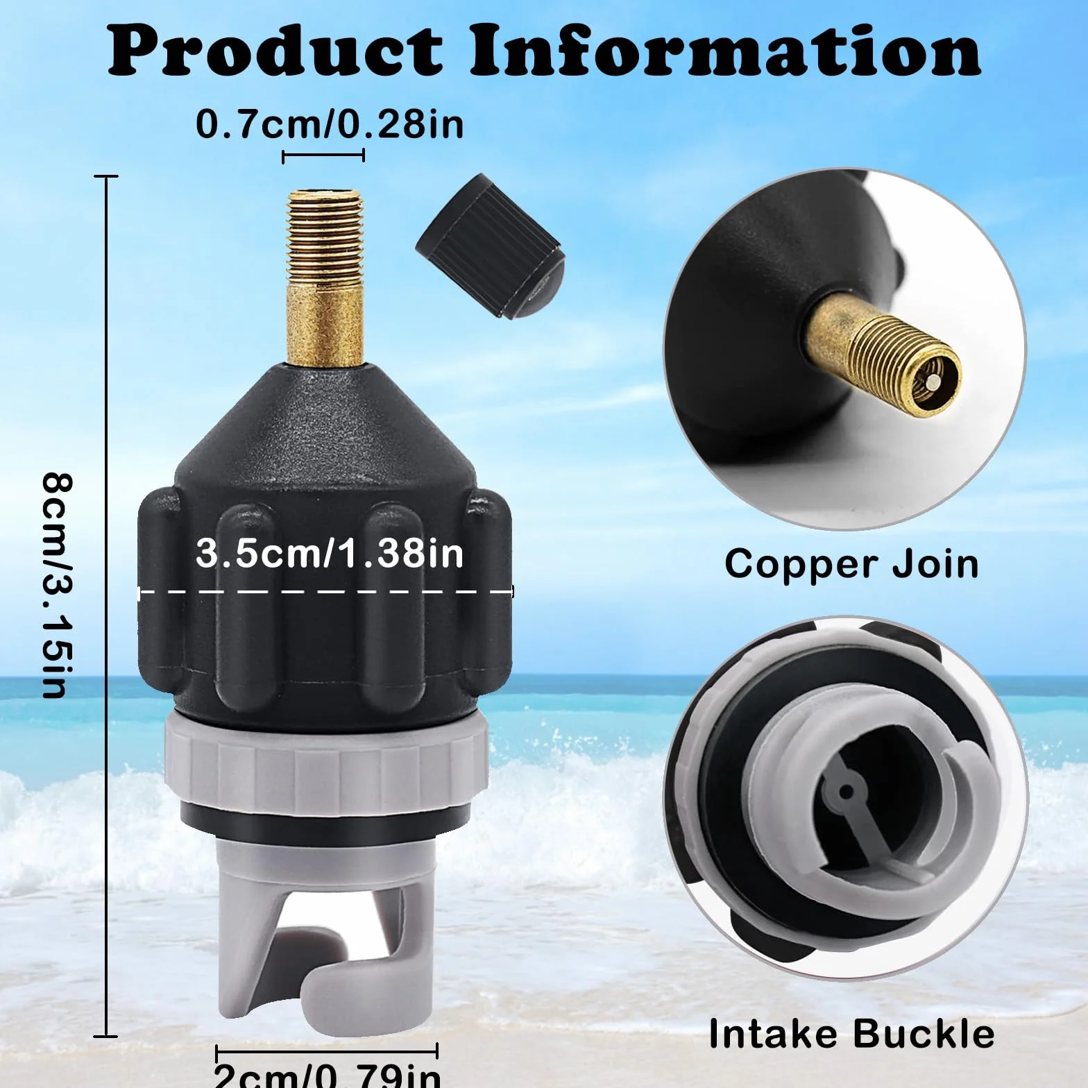 Adaptador Paddle Surf Inflador 2 Piezas para Bomba SUP Tabla Kayak Colchón Aire