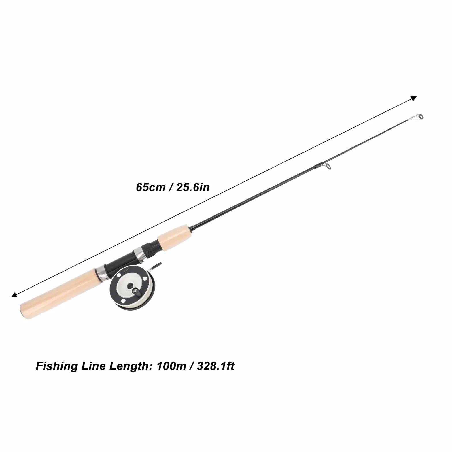Combo de Caña de Pescar y Carrete Telescópica Fibra de Vidrio Plástico Nailon Metal Mango EVA