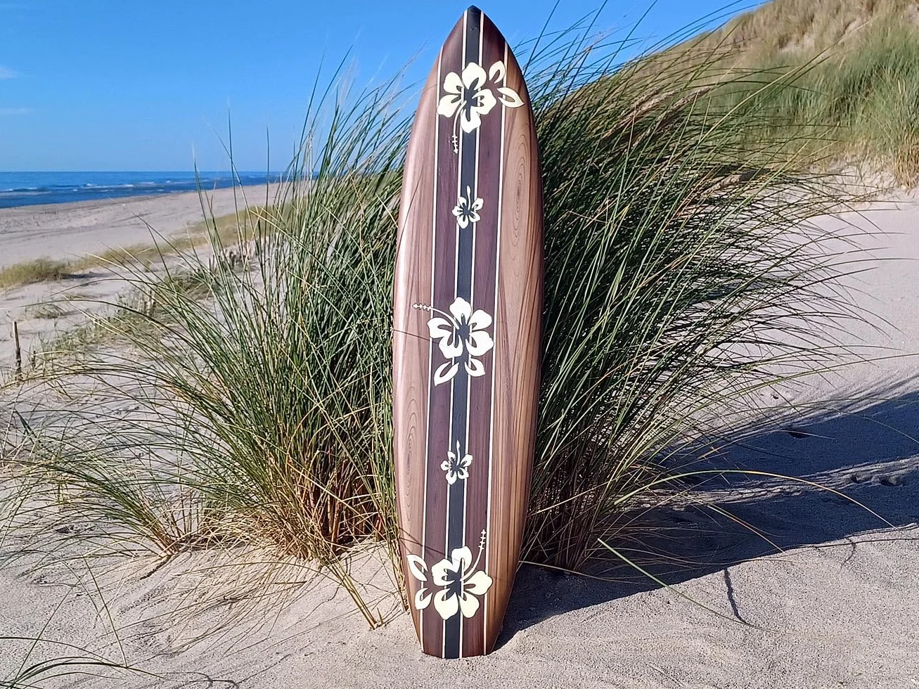 Tabla de surf madera 100 cm diseño aerógrafo