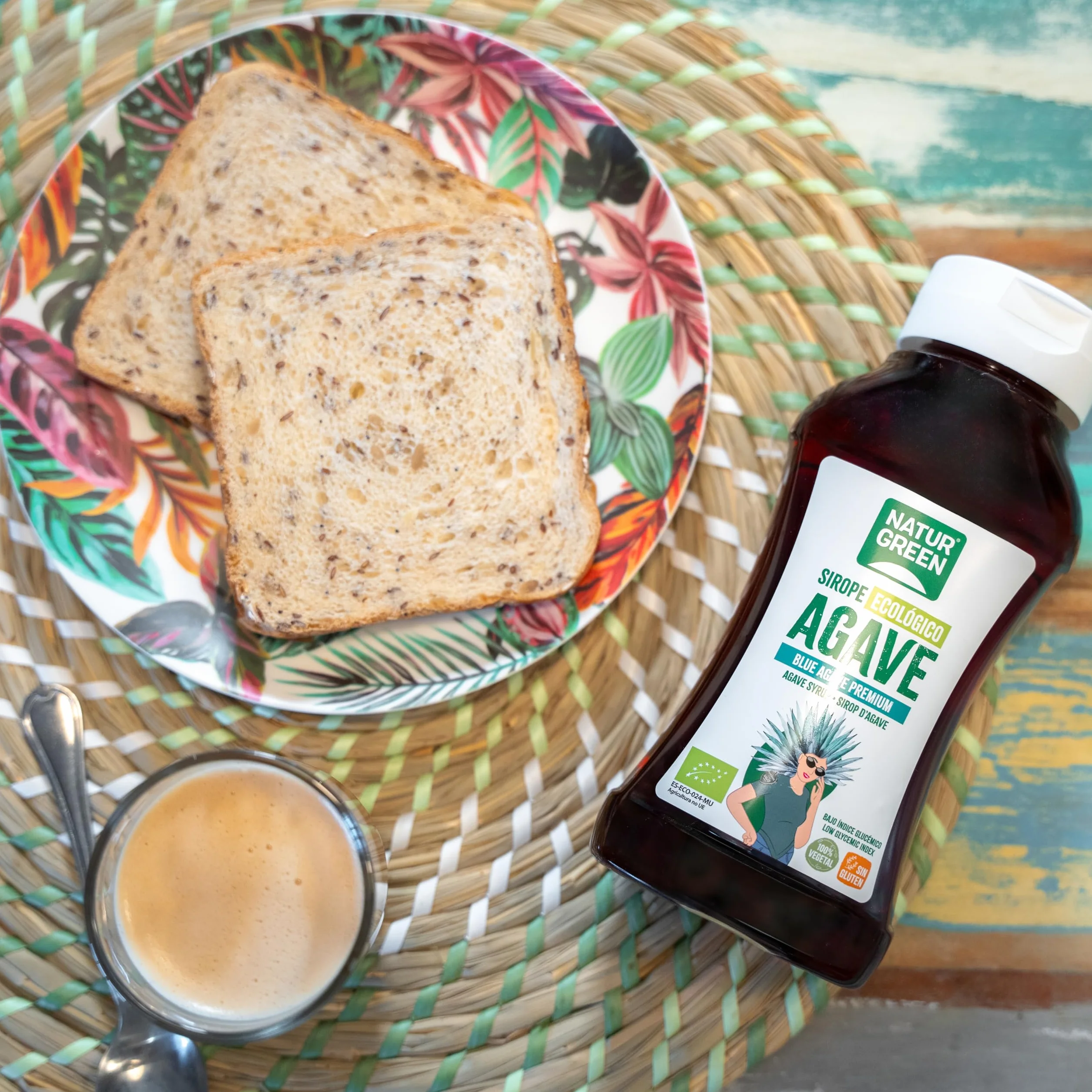 NaturGreen - Sirope Agave Bio, Endulzante Ecológico, Bajo Índice Glucémico, Apto para Ser Consumido Directamente - 500ml/690g