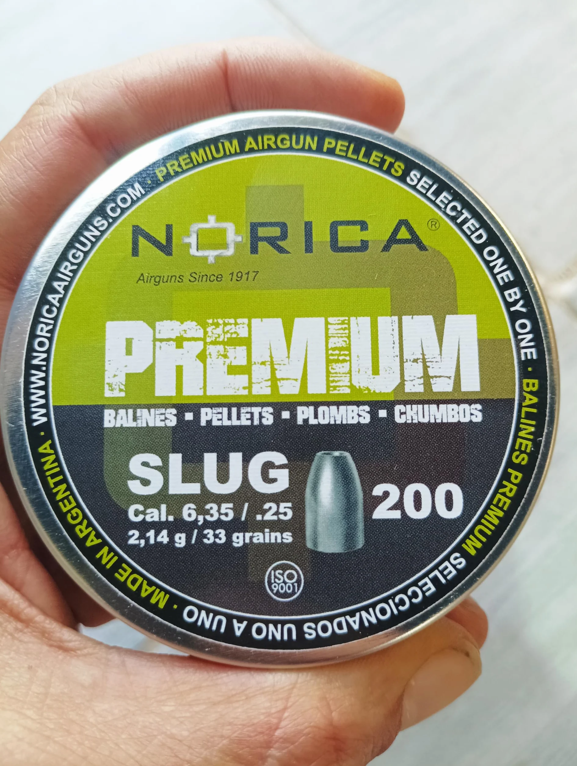 Balines NORICA Premium Slug 6.35 mm 2,14 Gramos 200 perdigones