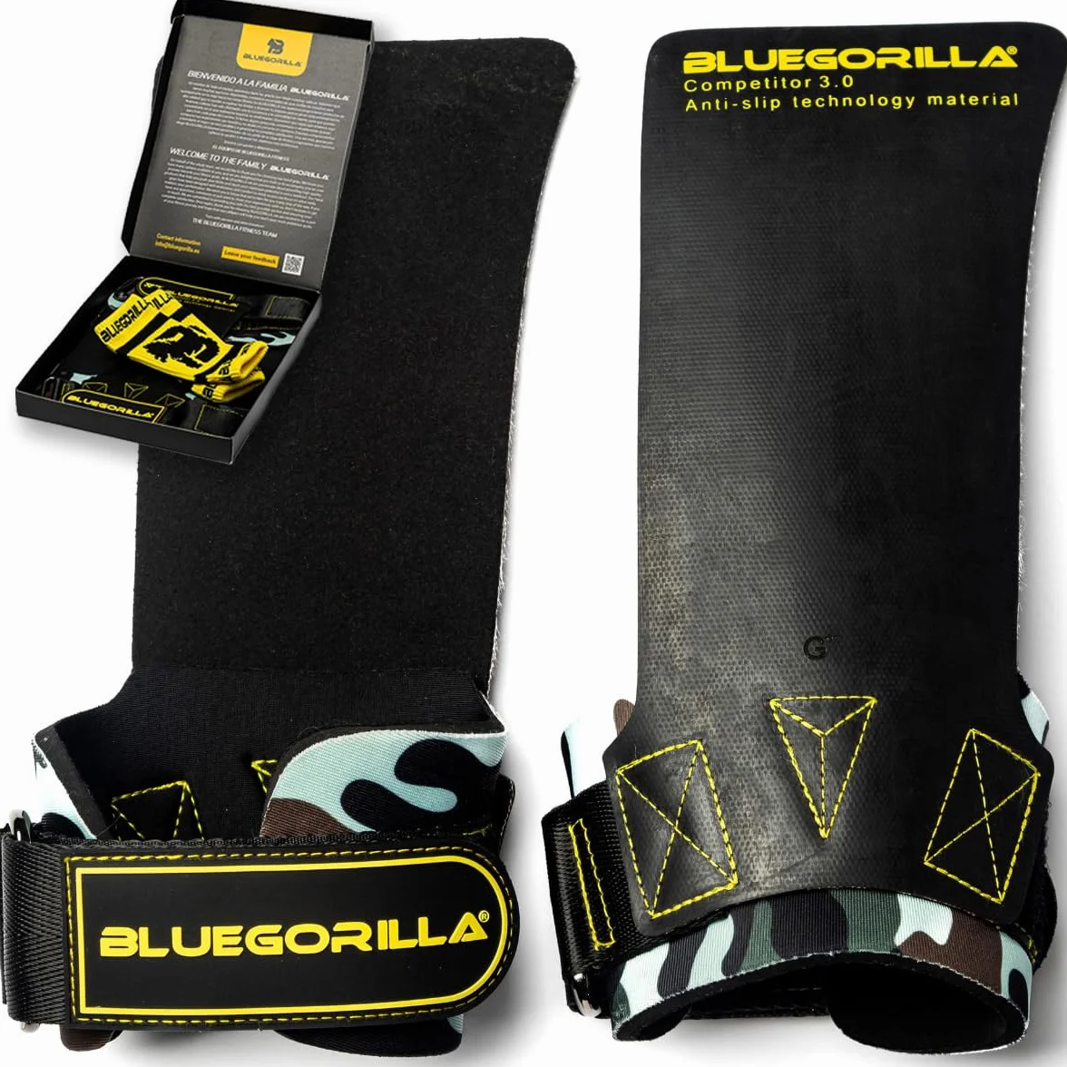 BLUEGORILLA Competitor 3.0 Calleras para Crosstraining Grip RX sin Magnesio Neopreno Reforzado