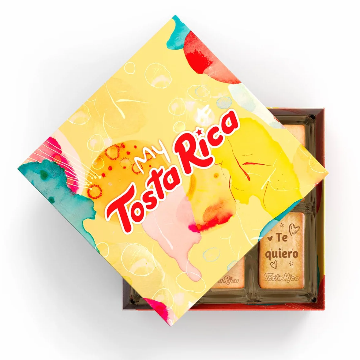 My TostaRica - Galletas con mensaje “Te quiero” - Contenido: 30 Galletas Impresas con Dedicatoria - Regalo con Mensaje Impreso