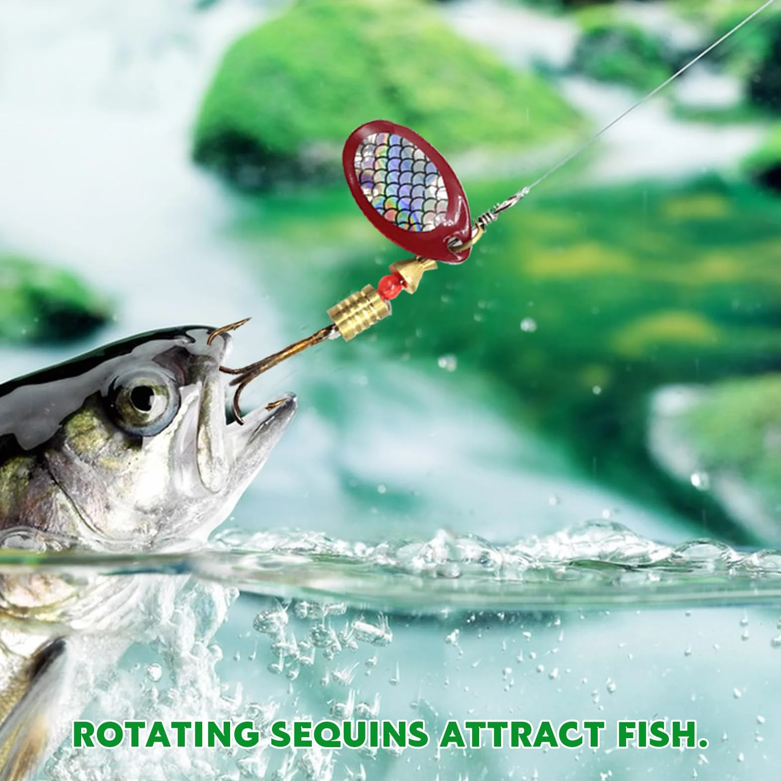 Señuelos Pesca Artificial 10 Piezas Kit Metal Cucharillas con Ganchos Caja Trucha Perca Lucio Salmón Bass