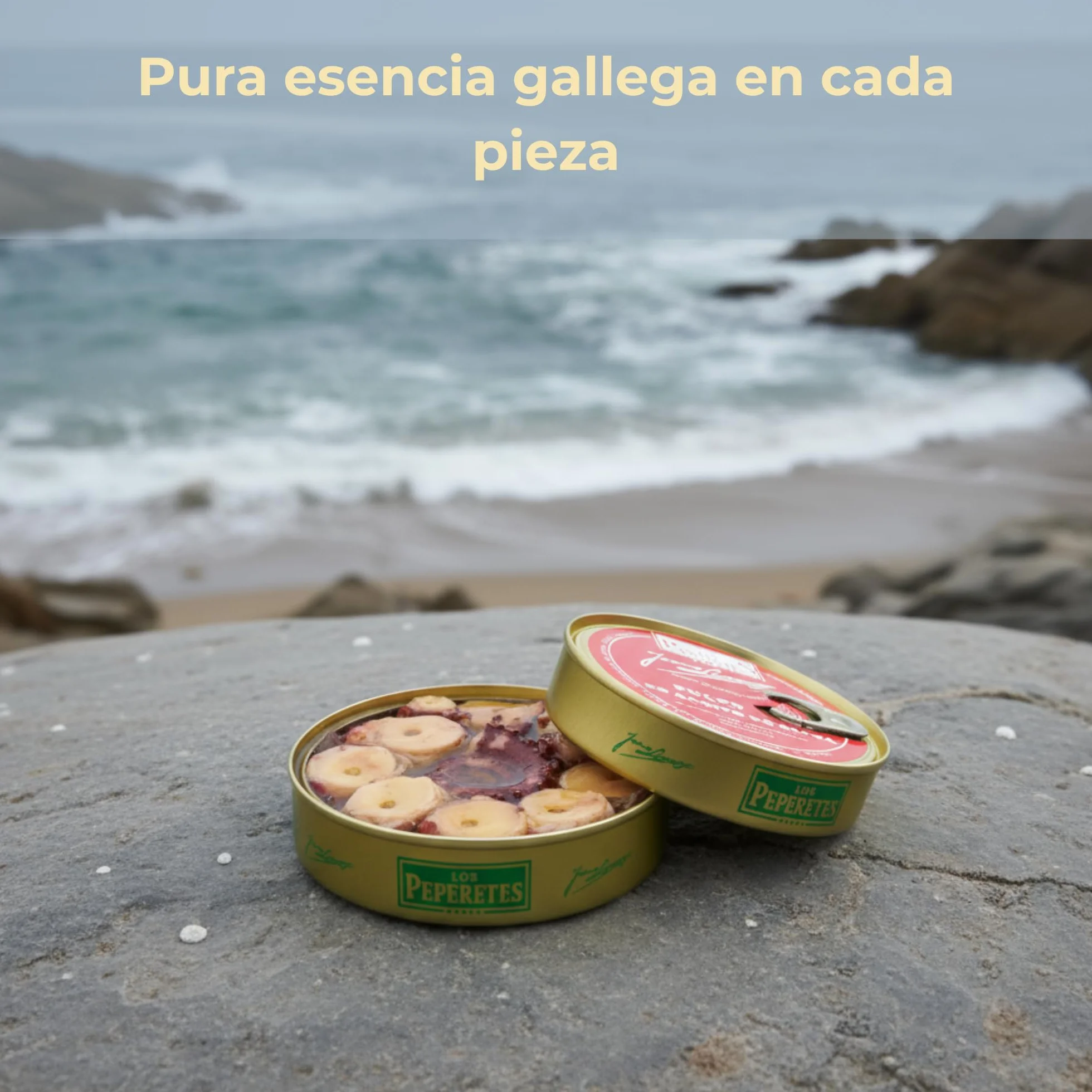 LOS PEPERETES Pulpo en Aceite de Oliva 120 g | Marisco Gallego Gourmet | Conserva Artesanal con Aceite de Oliva Virgen Extra | Pulpo del Atlántico | Sabor Tradicional de Galicia