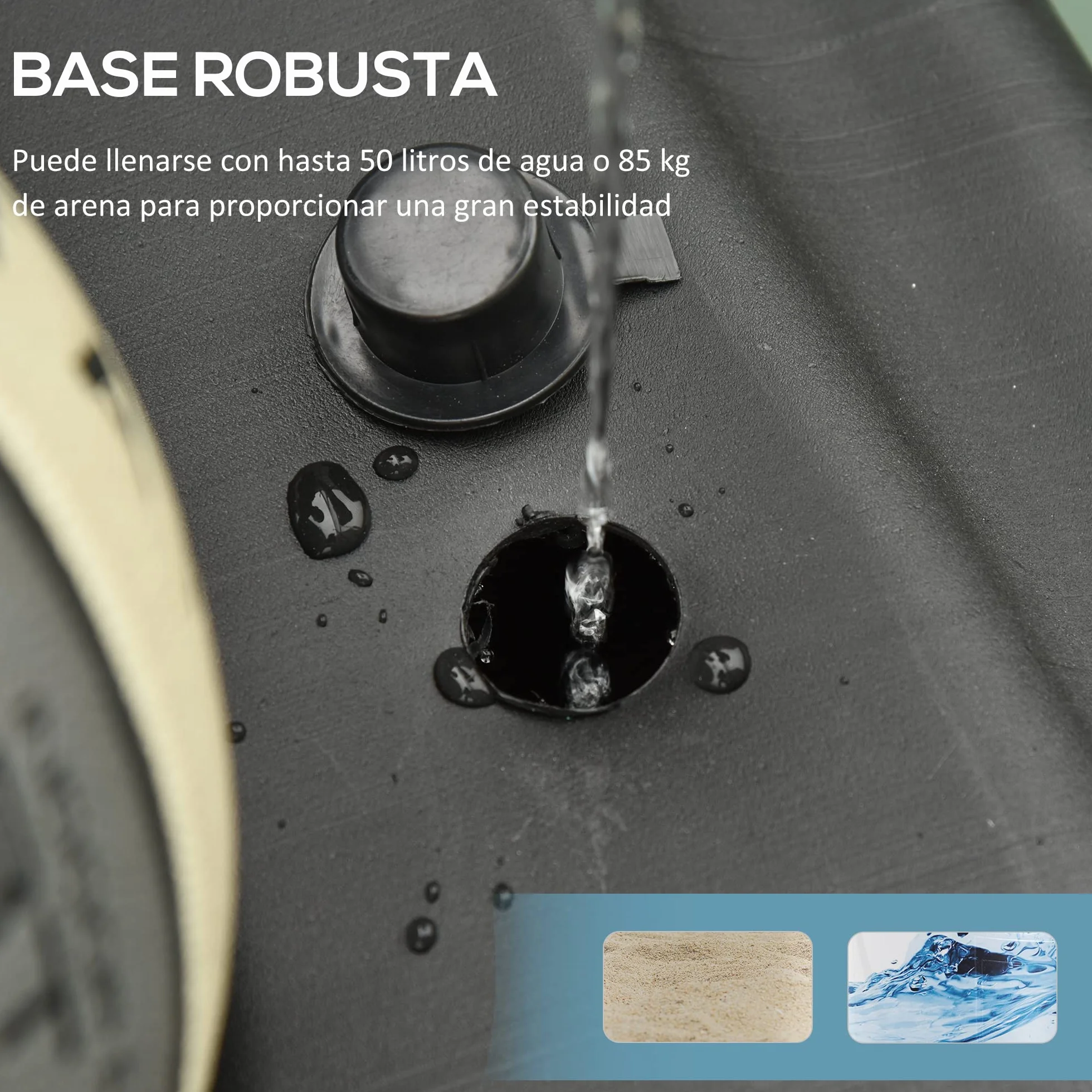 HOMCOM Canasta de Baloncesto Aro Portátil Ajustable Altura 302-352 cm Base Rellenable con Ruedas Negro