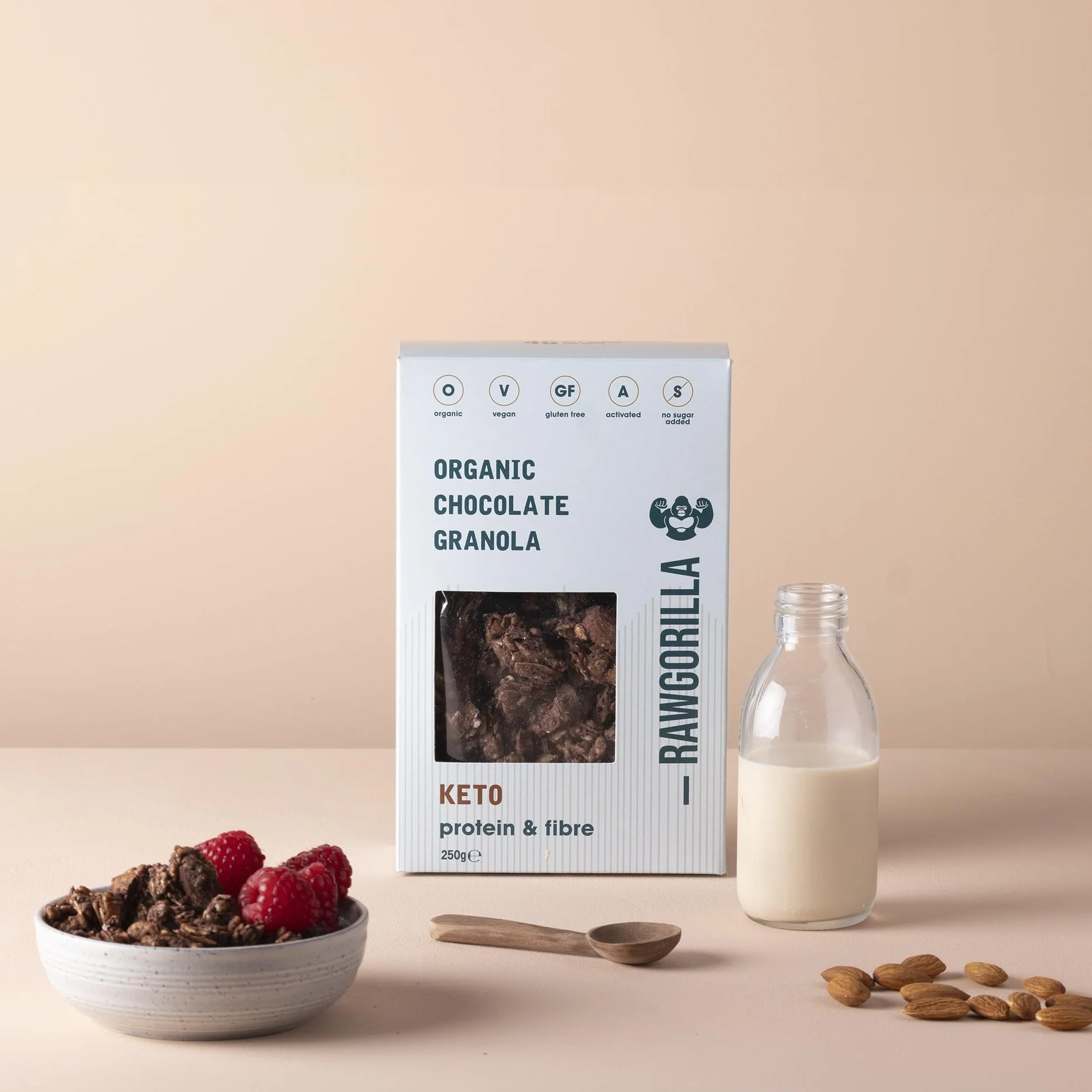 Raw Gorilla Granola Keto Con Cacao, 250 Gramo