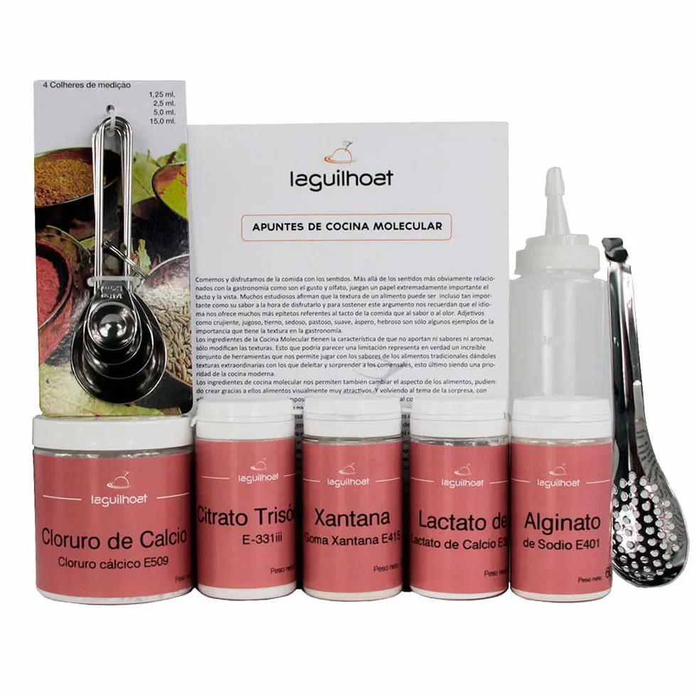 Cocinista Kit de Esferificación Mini para Cocina Molecular en Casa, esferificación Directa e inversa con alginato, lactato y Utensilios, CREA Caviar, Perlas y esferas líquidas para cócteles y postres