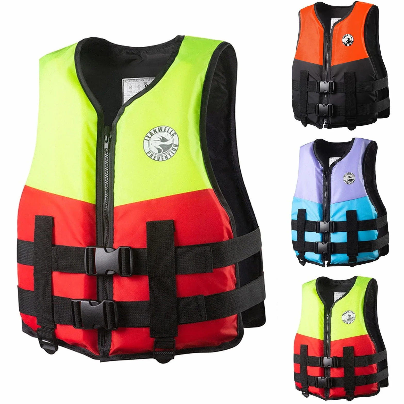 Chaleco de Kayak con Cintura Ajustable y Cremallera para Pesca, Surf, Deportes Acuáticos