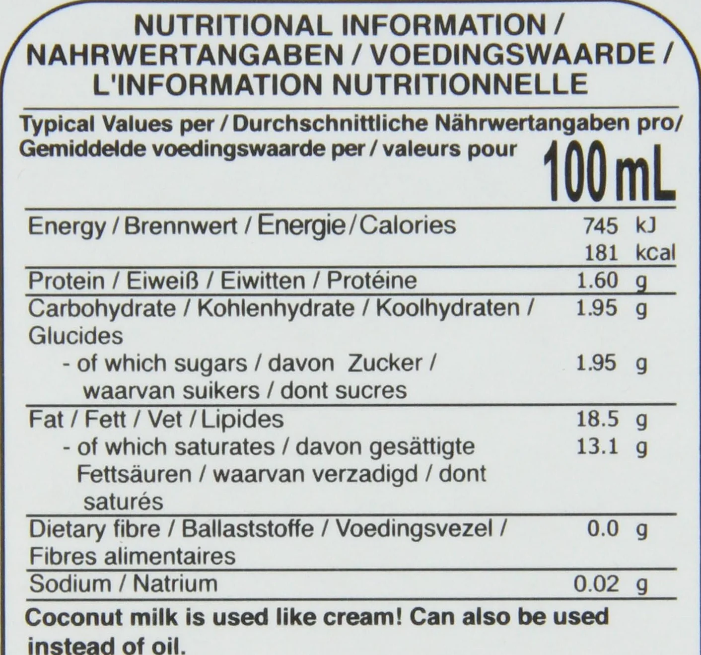 Aroy-D Leche de coco 1 litro Coconut Milk 100% Original (5 Botella)
