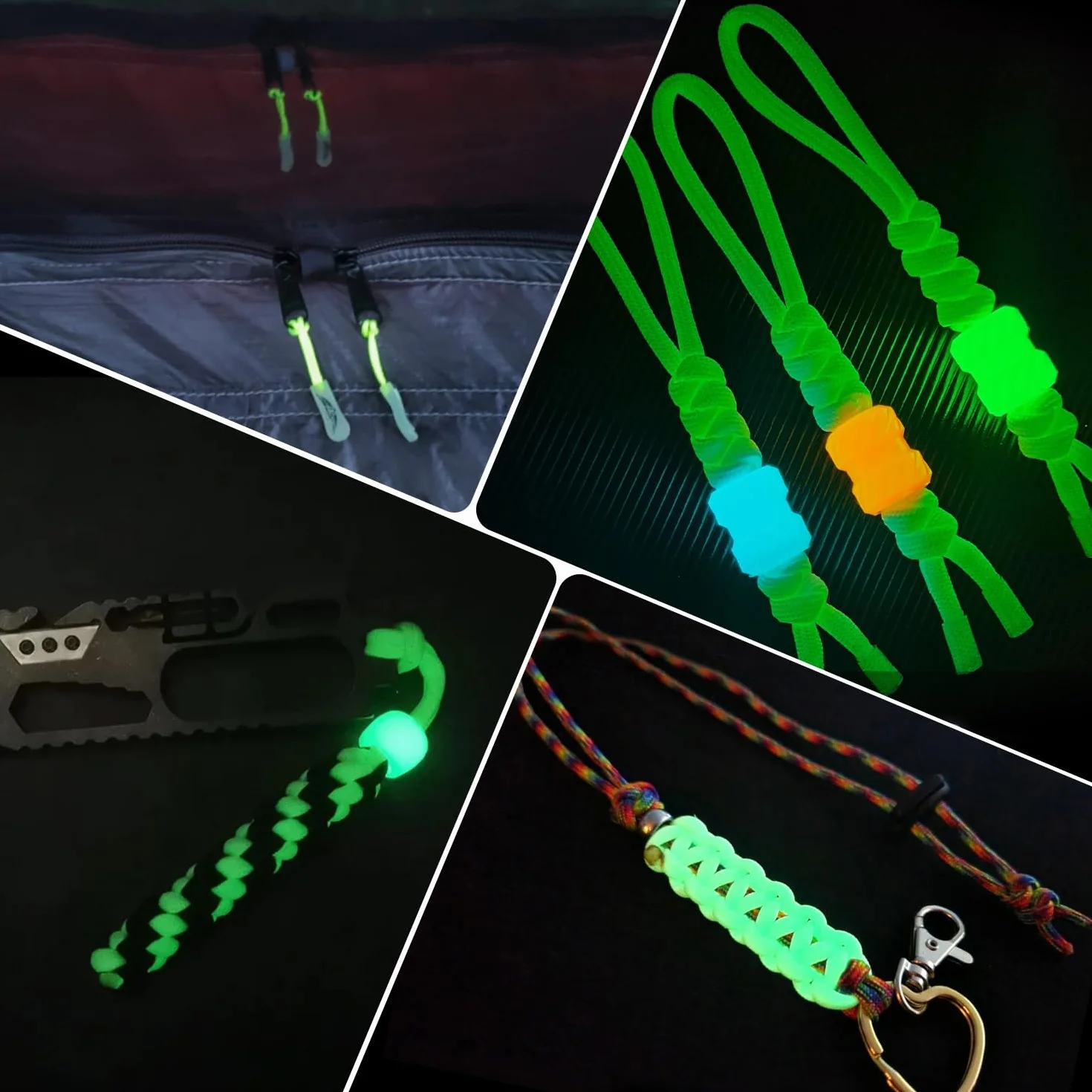 Brotree Cuerda Fluorescente Luminosa Paracord 4mm 15m 9 Hebras