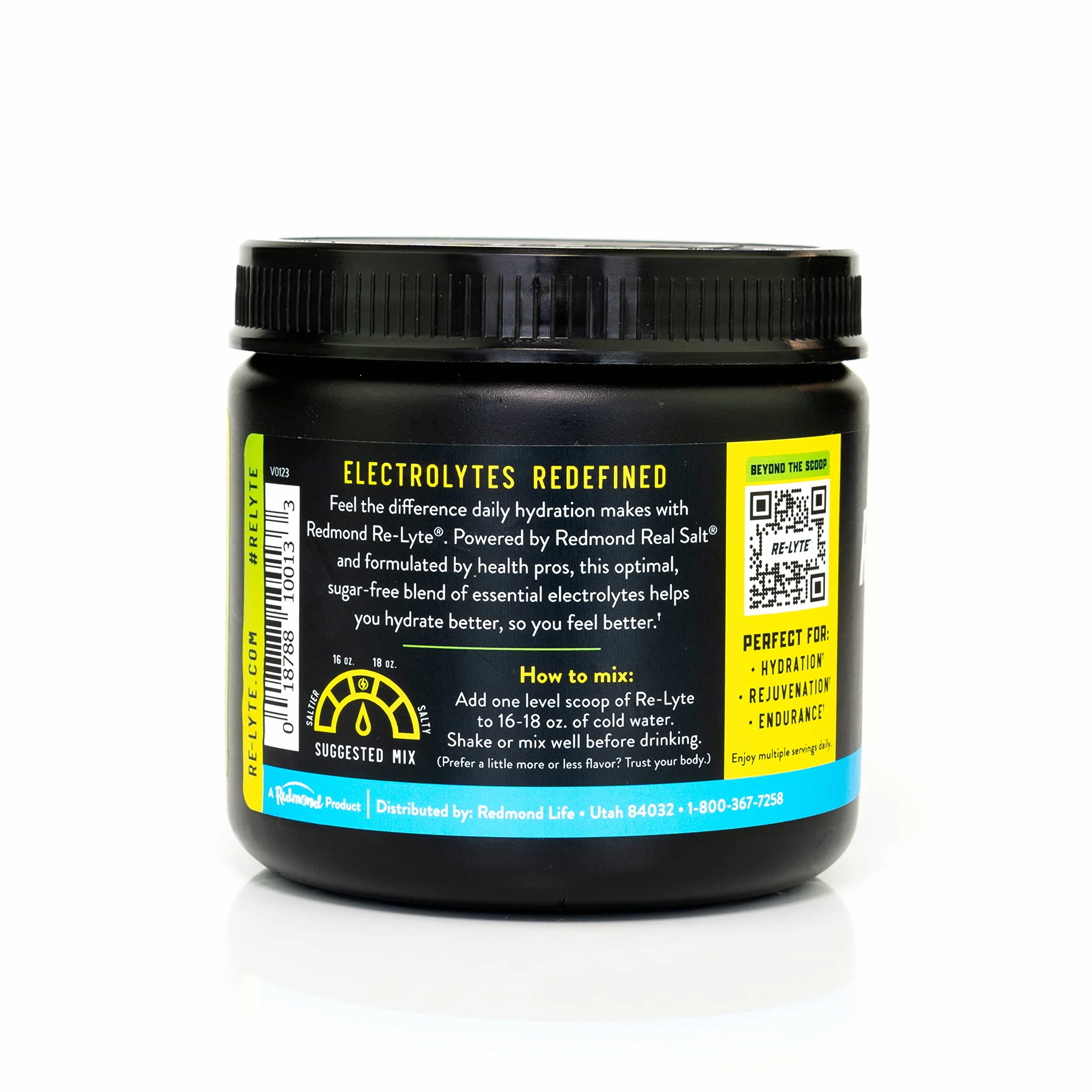 REDMOND Re-Lyte HYDRATION Drink Mix LEMON LIME LARGE, lata de 408 g - Electrolitos en polvo, sin azúcar, con auténtica sal Redmond Real Salt y más de 60 minerales y oligoelementos esenciales
