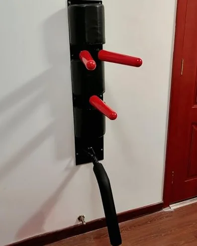 Maniquí de entrenamiento Wing Chun para pared, pila de madera para artes marciales y kung fu