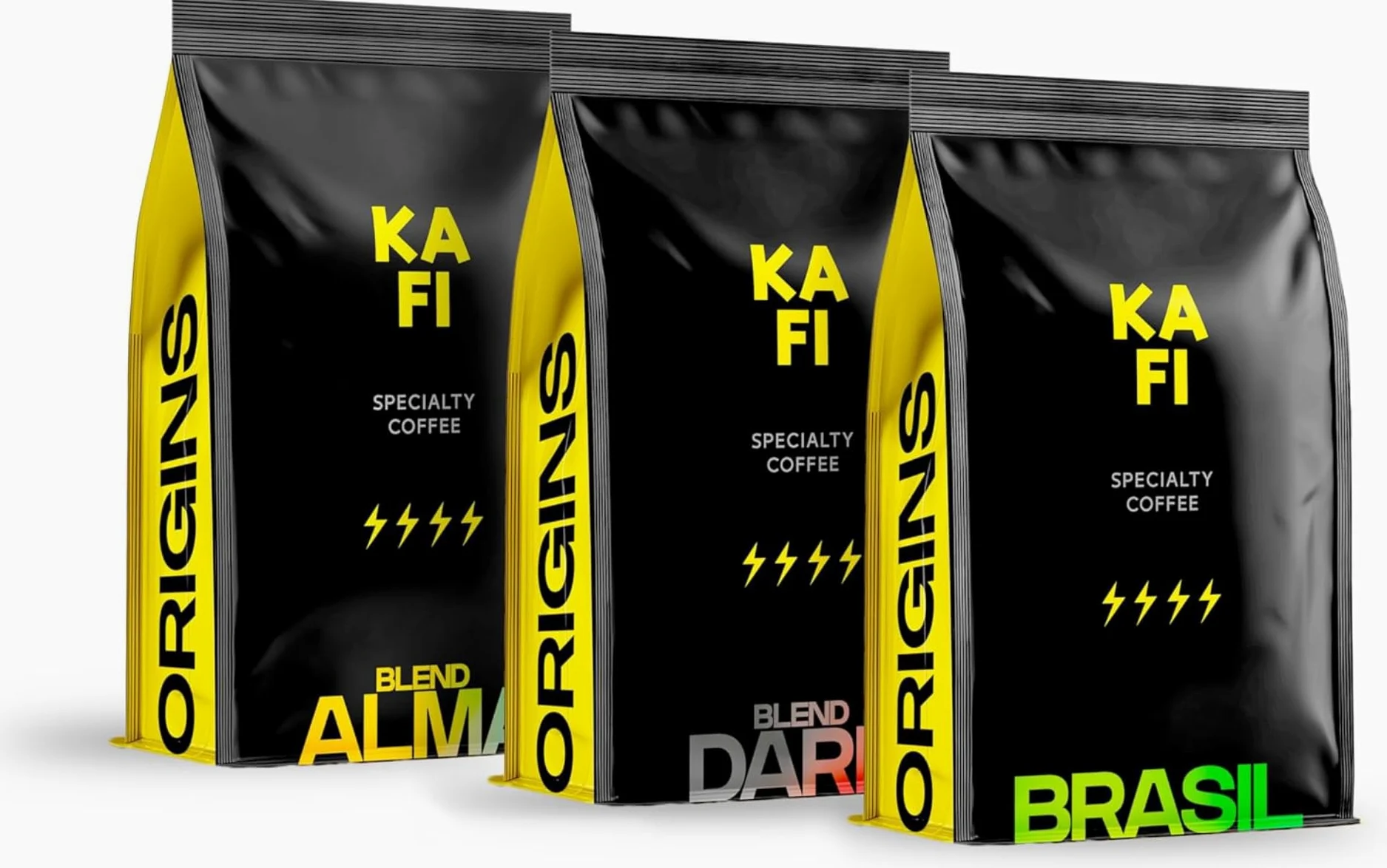 KAFI Café en Grano de Especialidad Pack Sabor Super Intenso (Brasil, Alma, Dark) 1,5kg (3x500g) - 100% Arábica Natural - Chocolate, Caramelo y Nuez - Ideal para Cafetera Superautomática y Molinillo
