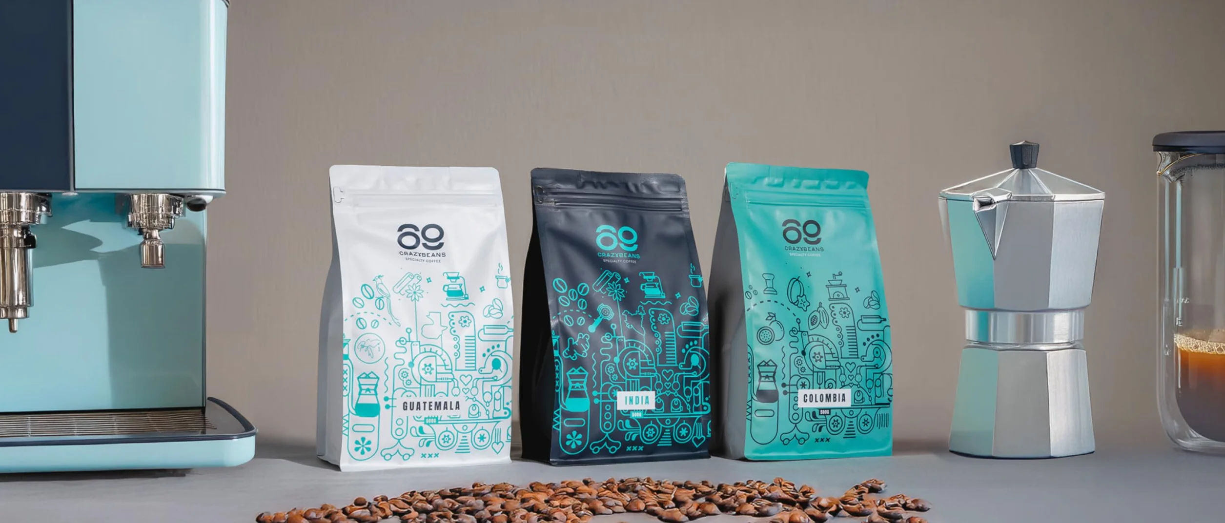 Cafe de Especialidad en Grano | Guatemala Caturra,Bourbon | 100% Arábica | Lavado con fermentación | 1600m | 84 puntos SCA | Huehuetenango,Guatemala | 500g | 69 CrazyBeans Specialty Coffee