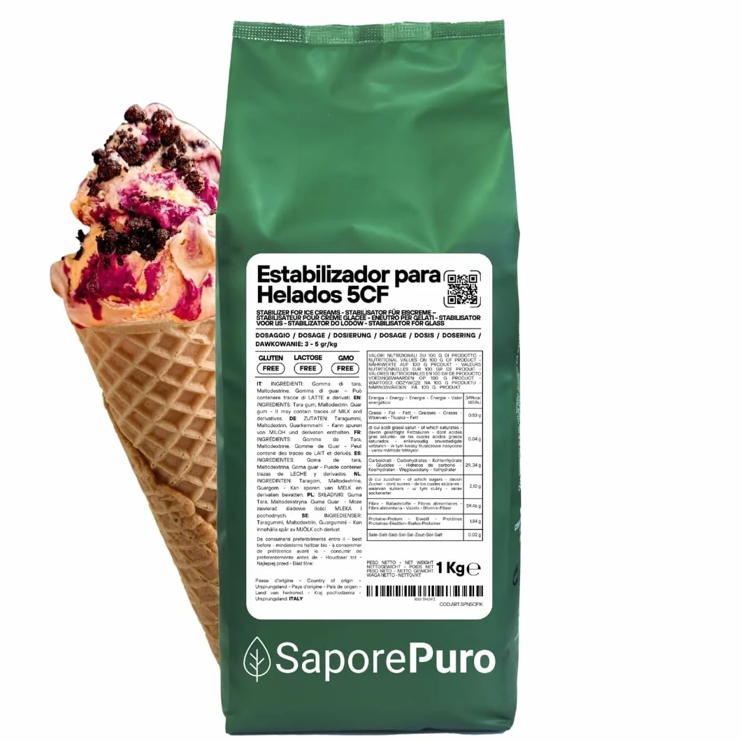 Saporepuro NEUTRO ESTABILIZANTE para helados y sorbetes 1 KG con harina de tara y guar