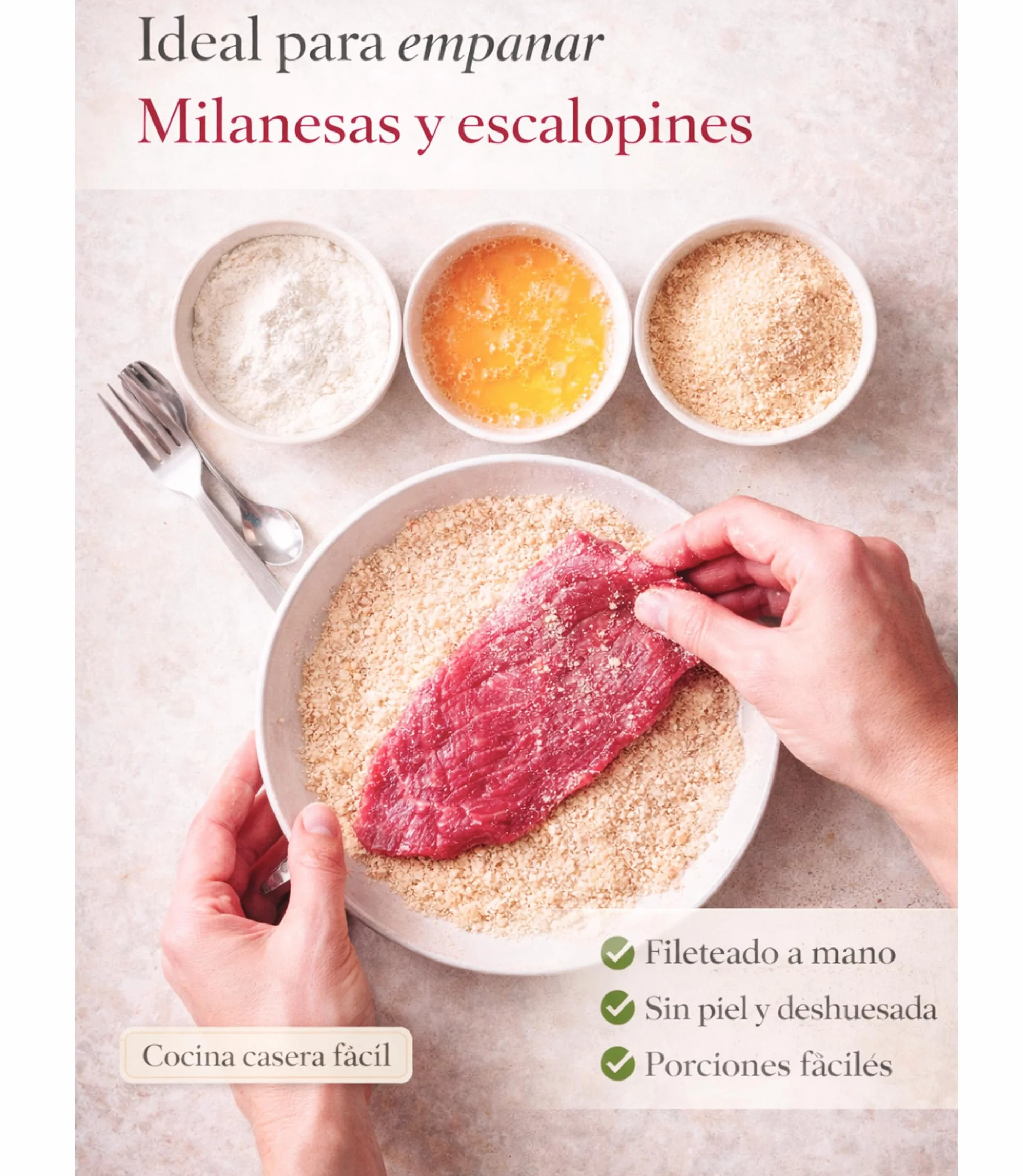 Filetes de Ternera Gallega IGP 1 kg Carne Fresca Magra Corte Tapa Babilla Cadera Fileteado a Mano Envasado al Vacio