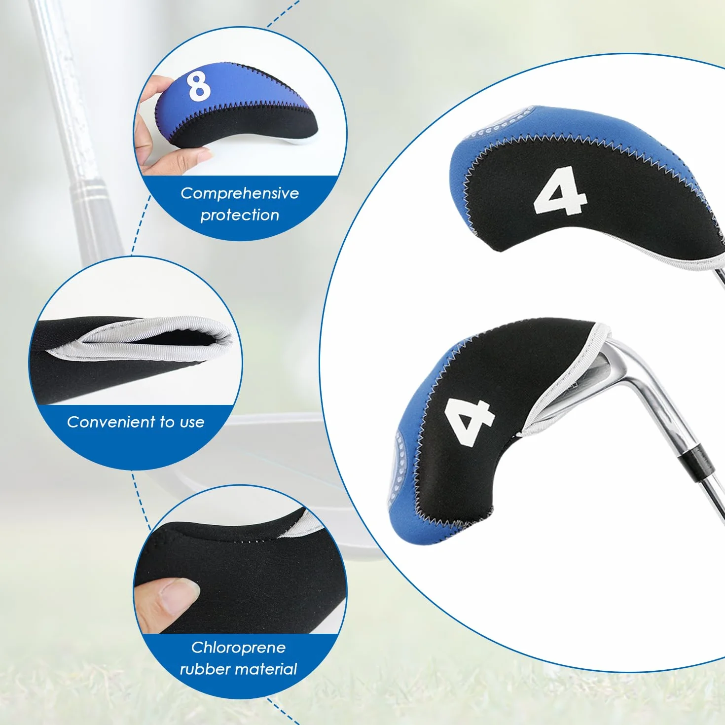 Fundas para Cabezas de Palos de Golf, 5 Clavos de Goma, Funda de Transporte