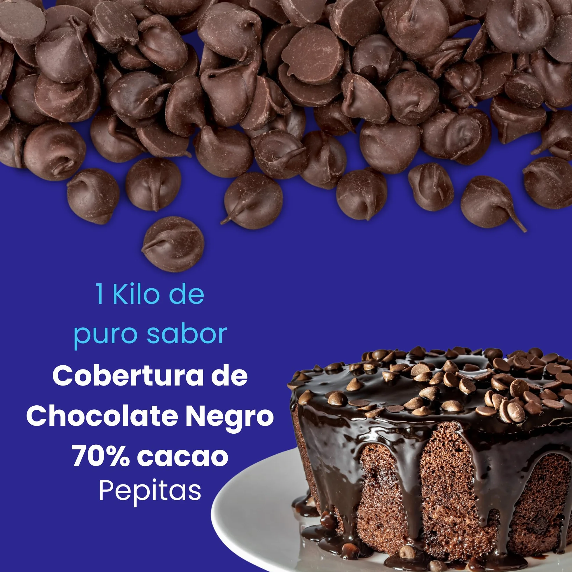 Marcos Tonda Pepitas De Chocolate Negro 70% 1000g Chocolate Chips Originales