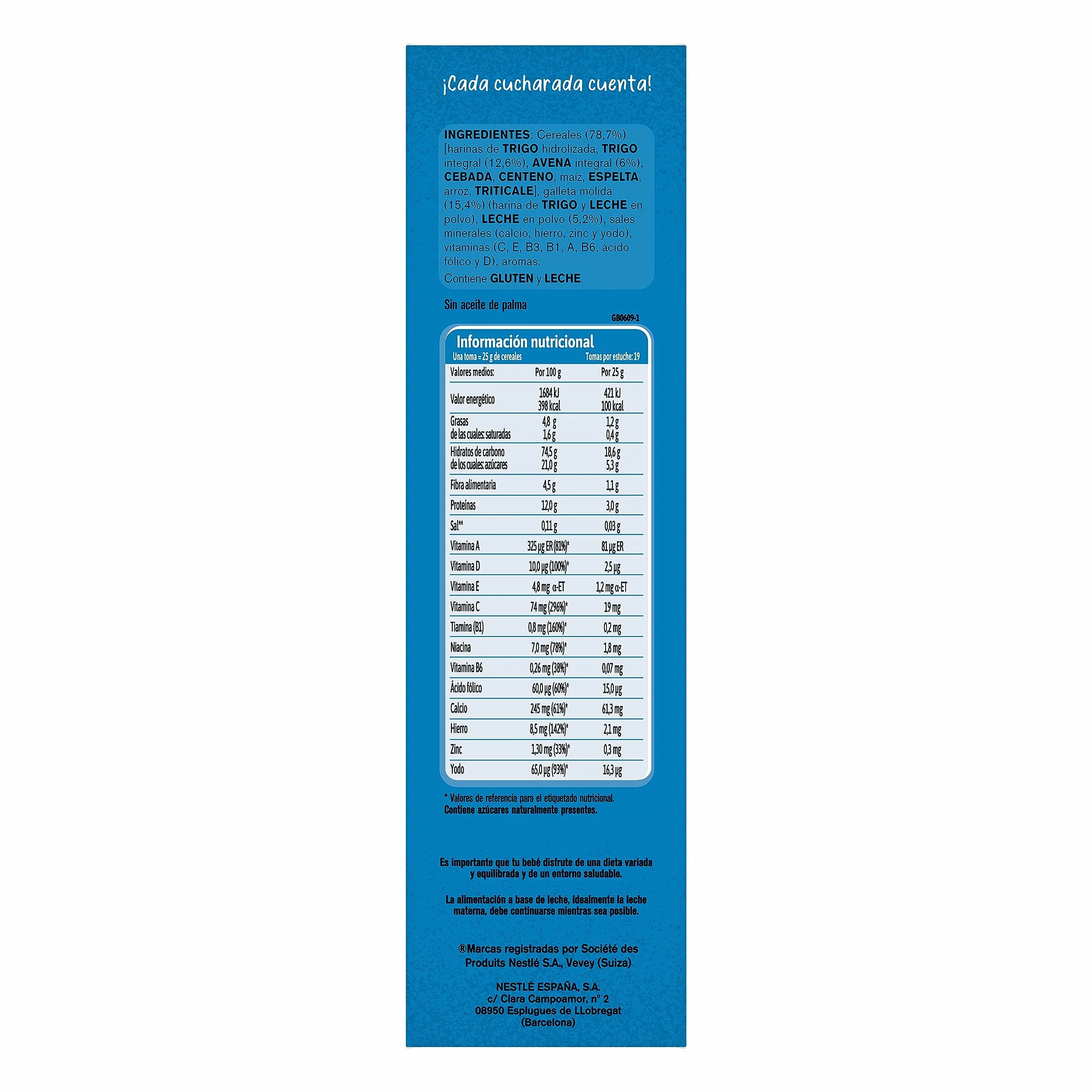 GERBER Papilla de 8 Cereales Galleta, a partir de los 6 meses, 475g