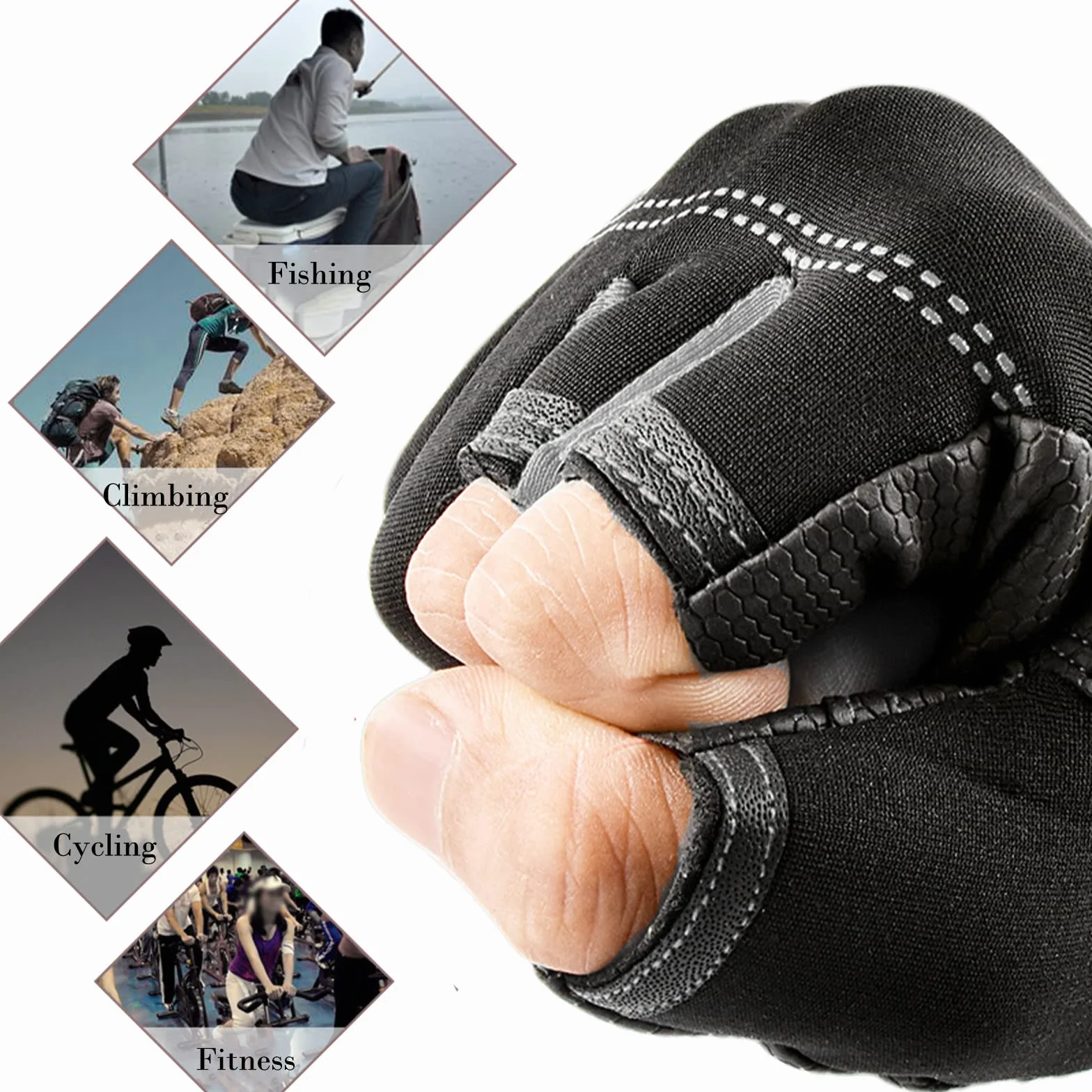 Guantes De Pesca Con Tres Dedos Antideslizantes De Verano Para Hombre Ajustable