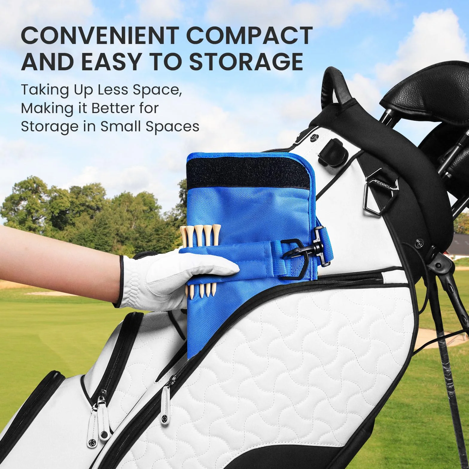 Bolsa de transporte para palos de golf ligera plegable con bolsillo y correa para el hombro