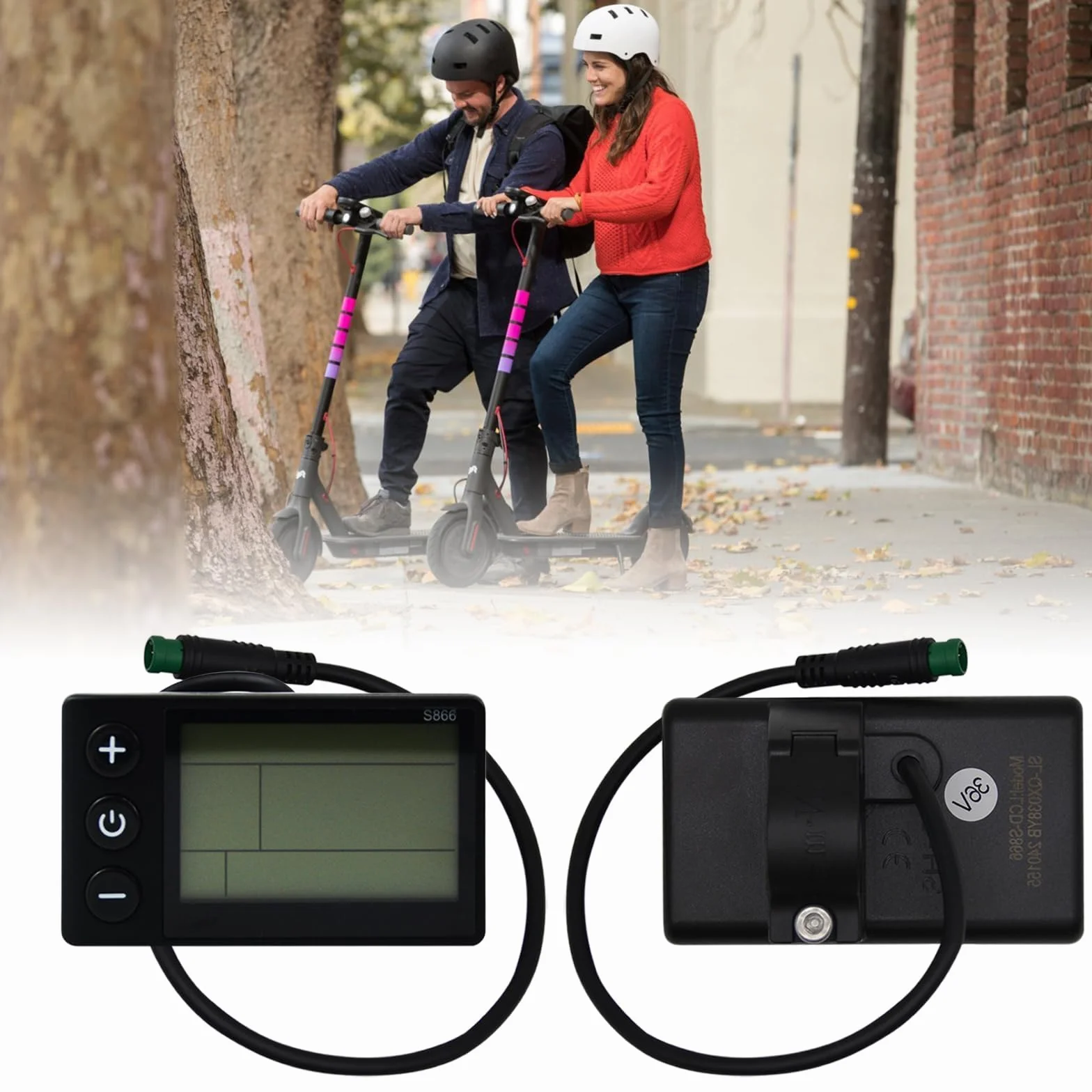 Pantalla LCD S866 para Bicicleta Eléctrica 5 Pines Impermeable 24V 36V 48V