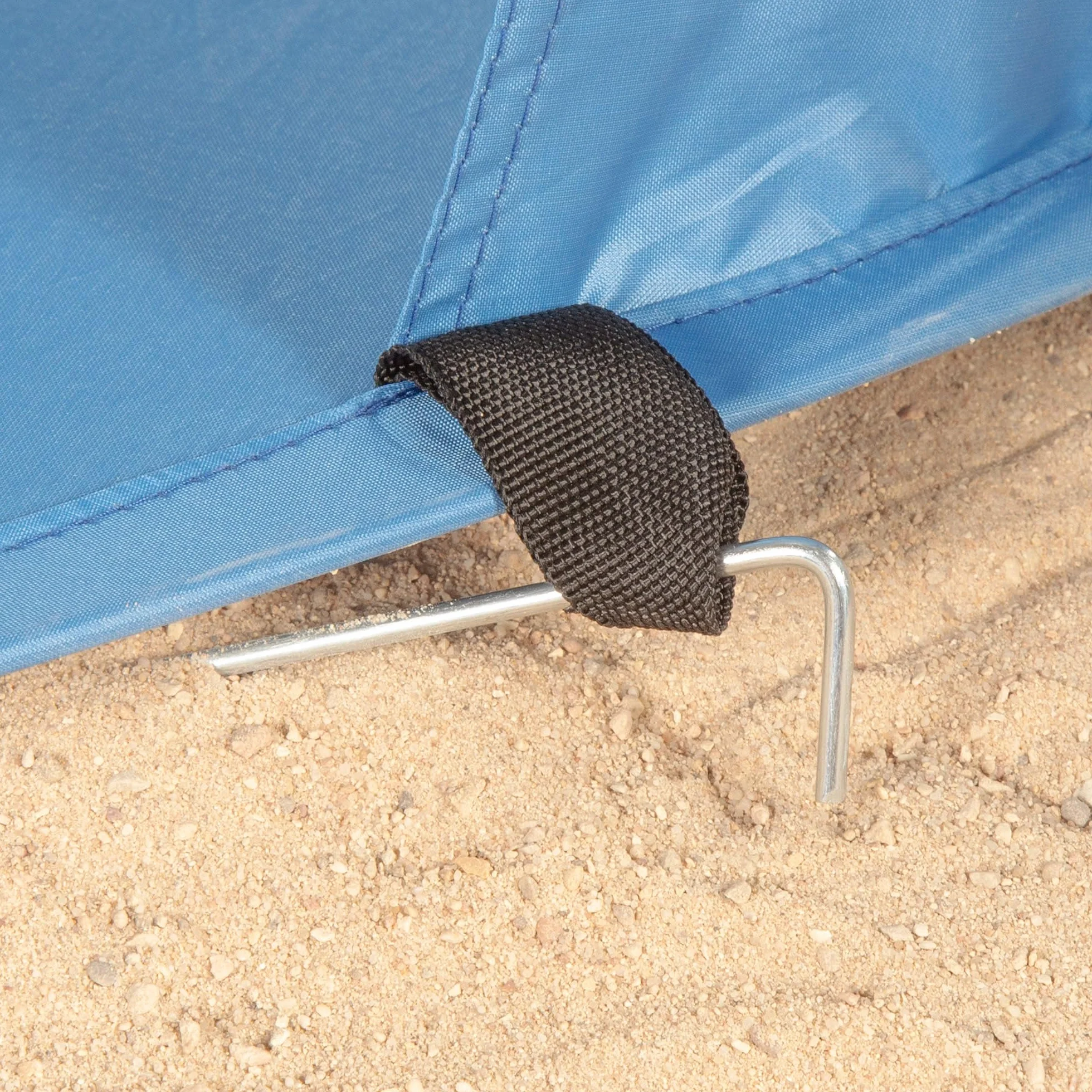 AKTIVE Tienda Playa Pop up 148x148x90 cm Azul Protección UV50 Poliéster Paravientos Plegable Bolsa Transporte