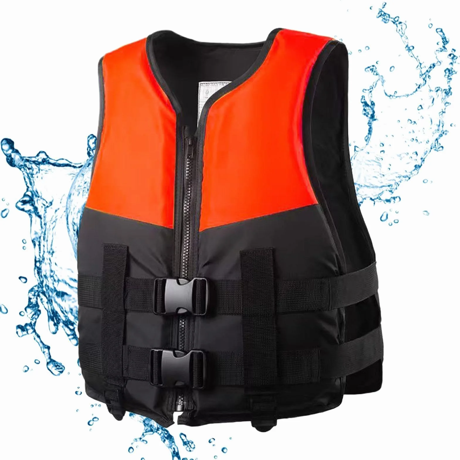 Giacca da Nuoto Galleggiante Alta Galleggiabilità Tessuto Oxford Gilet Salvagente Regolabile Sicurezza Giubbotto Snorkeling Mare per Uomo Donna