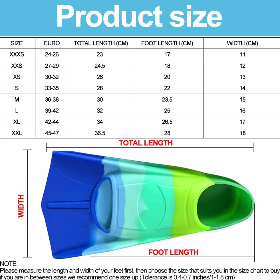 Aletas Natación Piscina Niños Cortas Entrenamiento Snorkeling Silicona Unisex