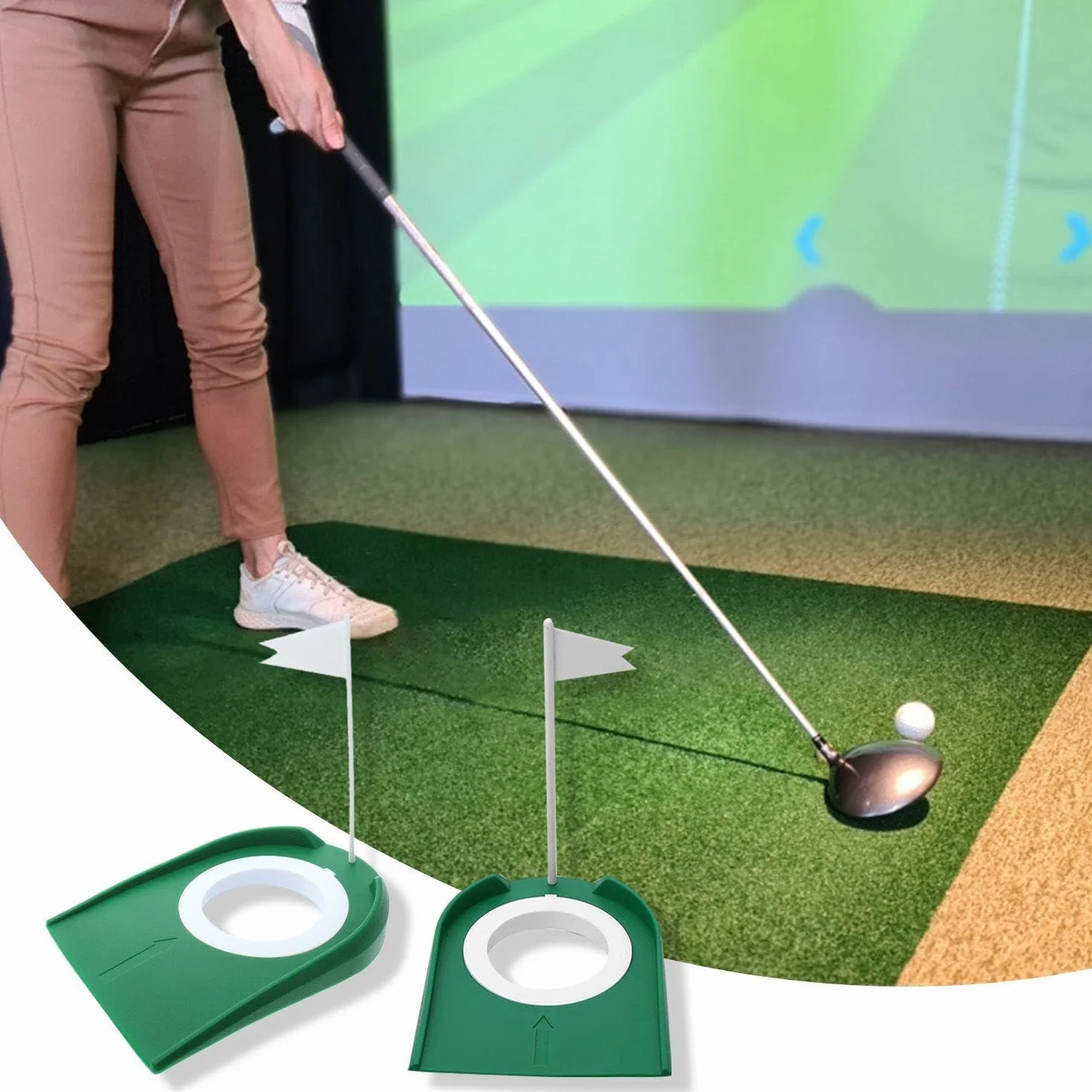 Putter De Golf De 3 Piezas, Mini Juego De Entrenamiento Para Sala