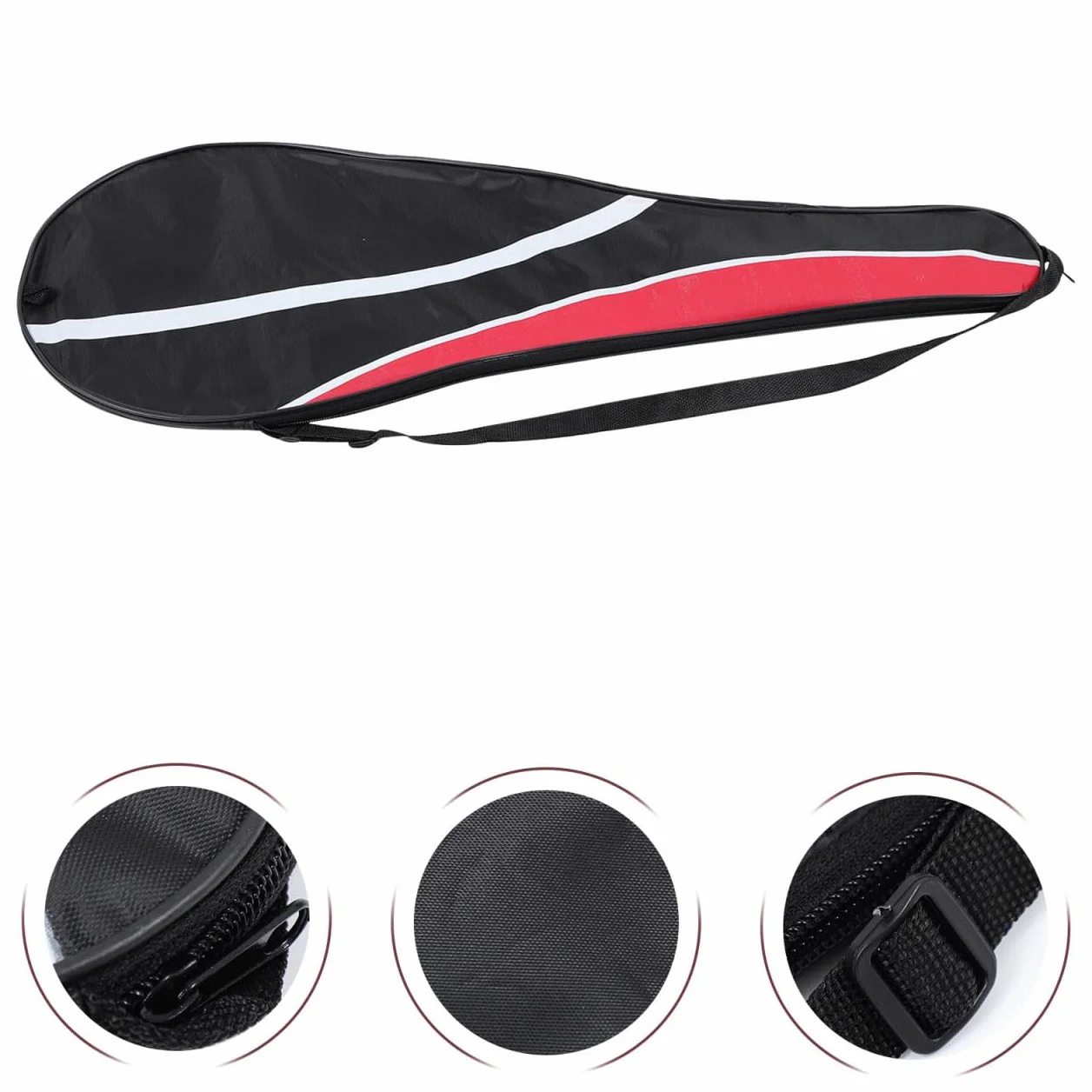 SUPVOX Bolsa de Raqueta de Bádminton 70 cm, Funda de Tela Oxford, Negra y Roja