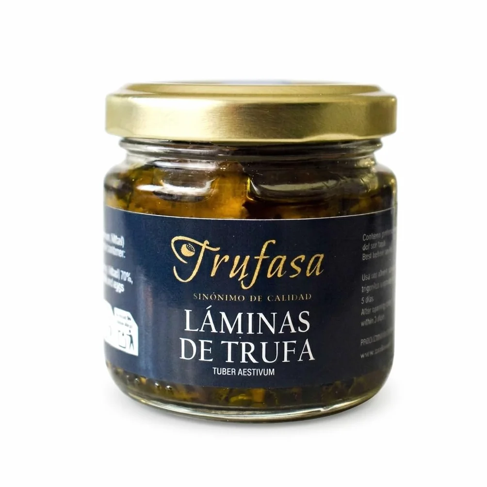 Láminas de Trufa de Verano Tuber Aestivum 70% 80 g Aceite de Oliva Virgen Extra 100% Natural