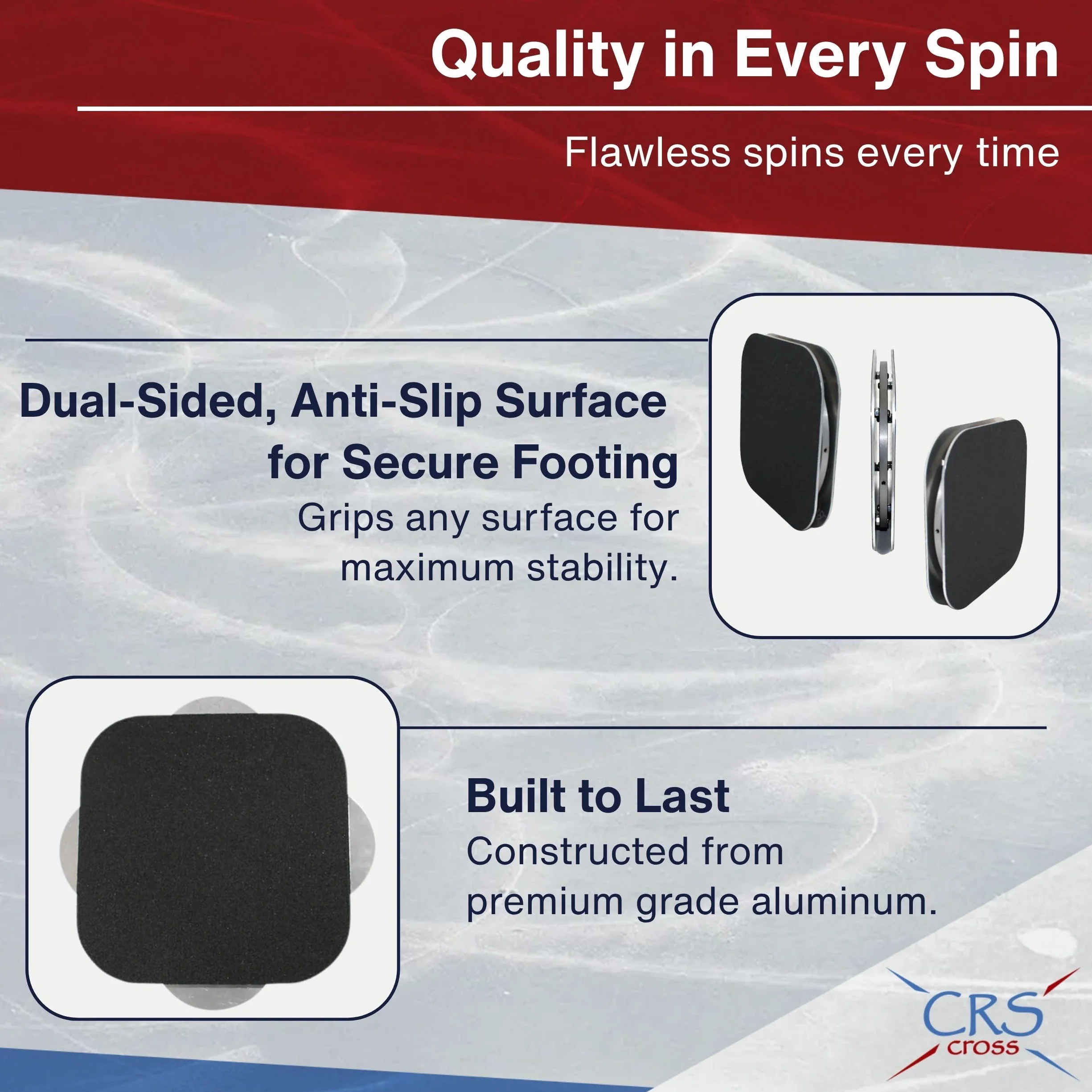 CRS Cross Patinaje artístico Spinner - Ayuda de Entrenamiento Metal 8 Inch Spin Trainer