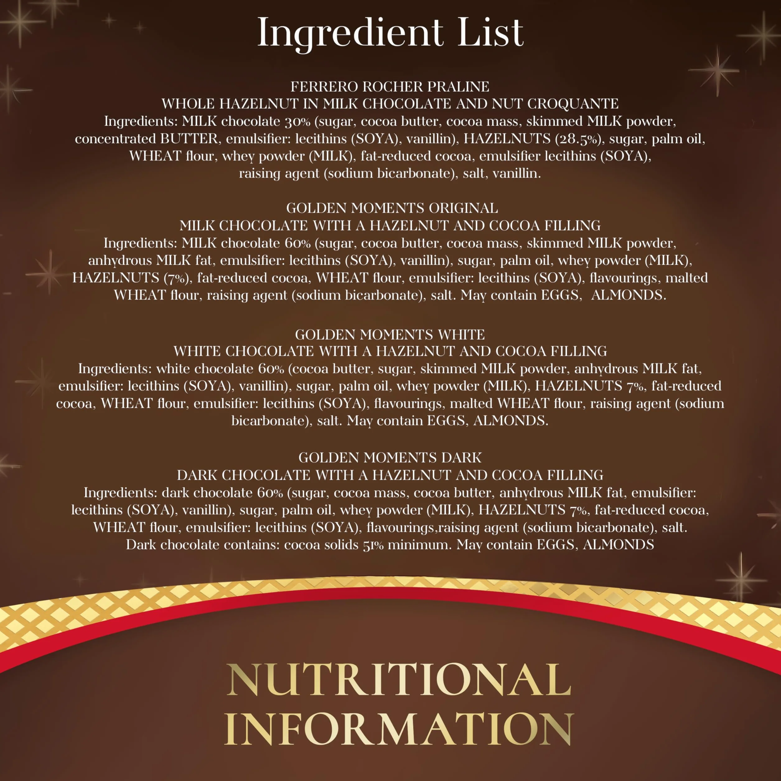 Calendario de Adviento Ferrero Rocher Golden Moments 258 gramos