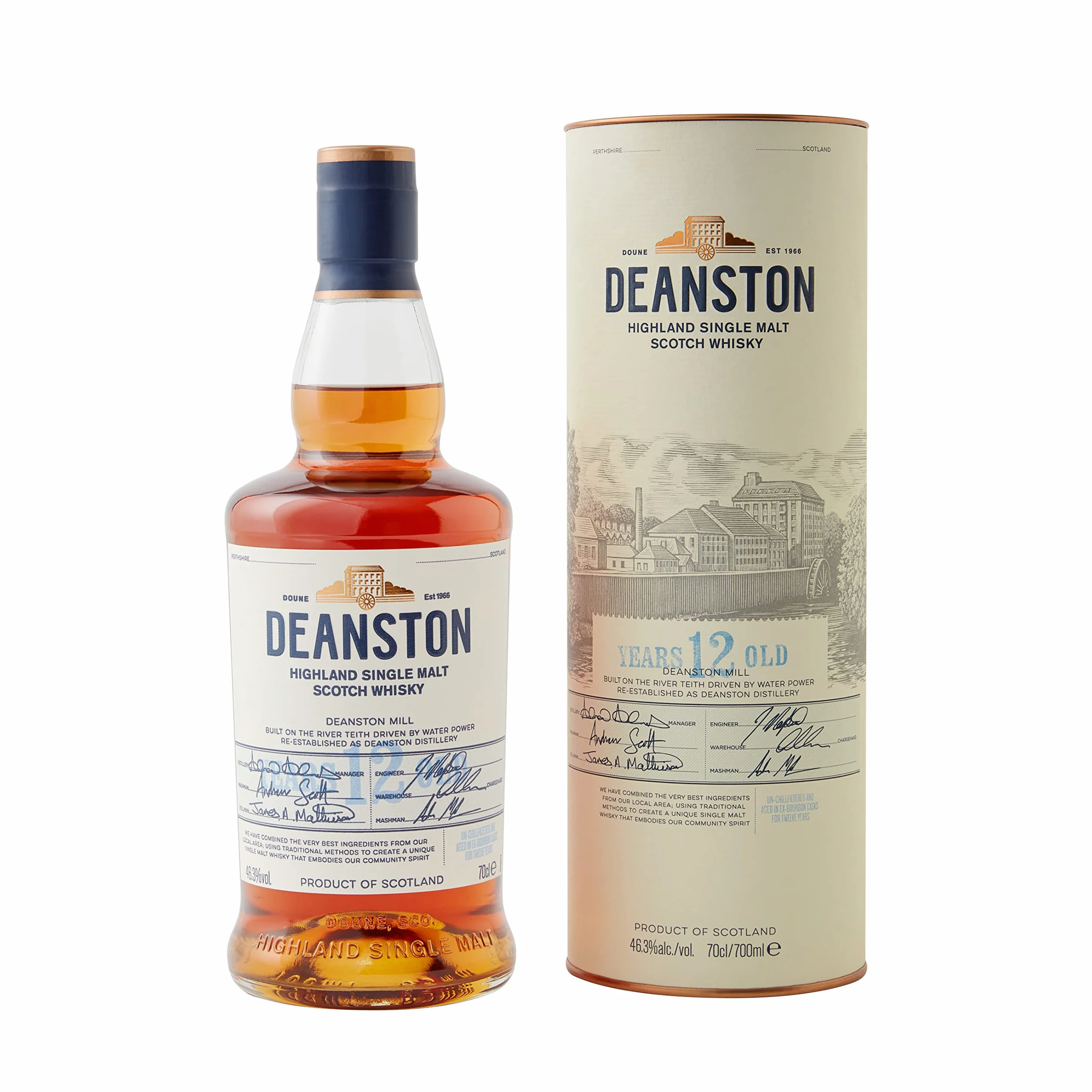Deanston 12 Year Old Highland Single Malt Scotch Whisky 70 cl
