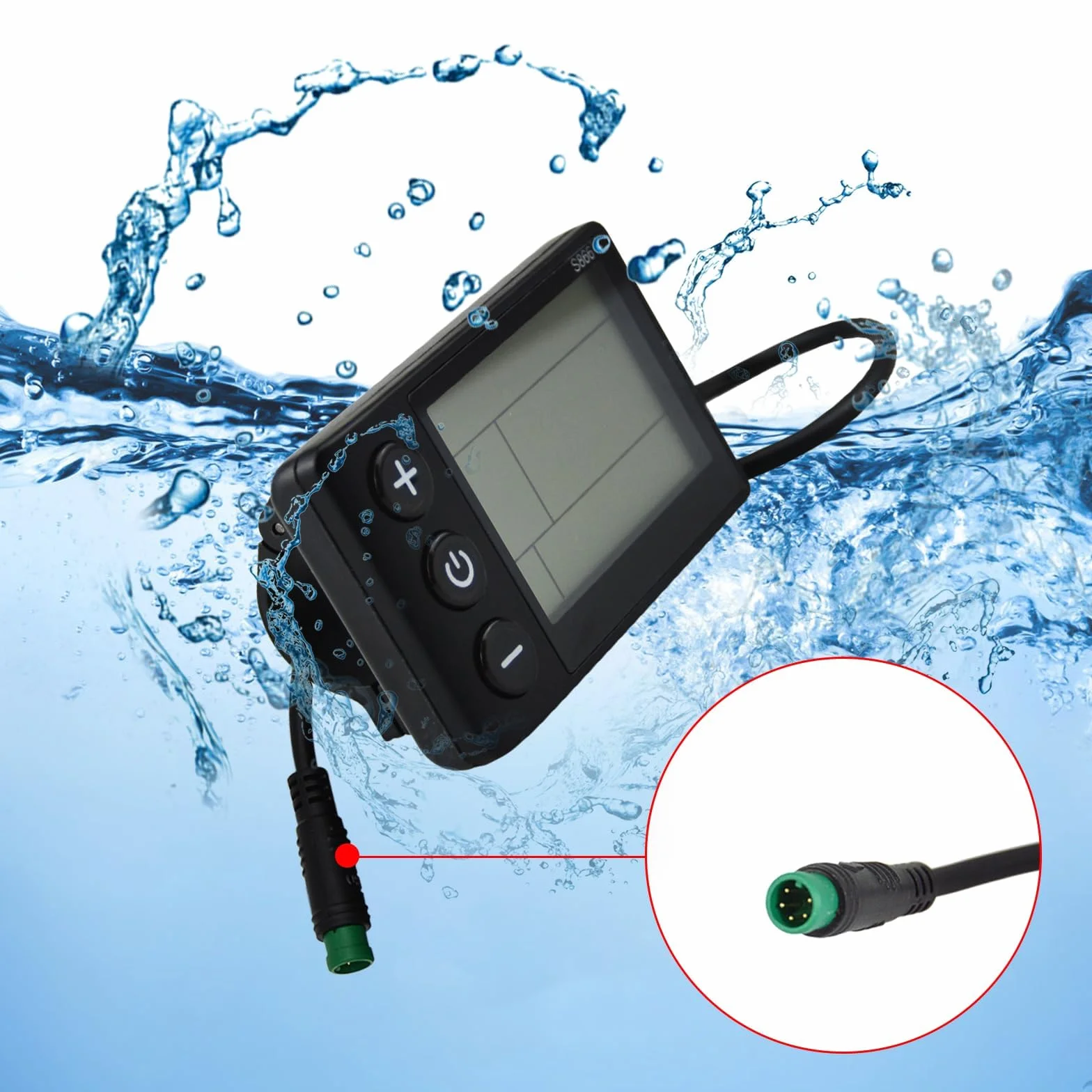 Pantalla LCD S866 para Bicicleta Eléctrica 5 Pines Impermeable 24V 36V 48V