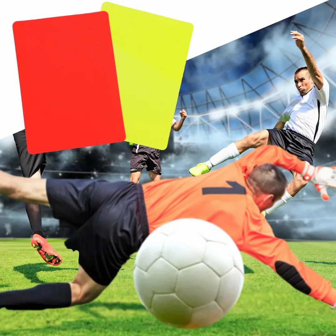 Tarjetas De Árbitro Para Fútbol, Juego De Tarjetas Amarillas Rojas, 10 Piezas PVC