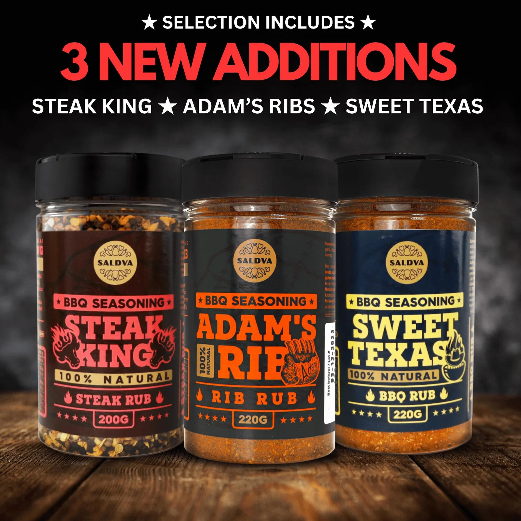 Meat Lovers BBQ Rub Gift Set - Holy Cow, Angel's Wings, Smoky Pig, Sweet Texas, Steak King & Adam's Ribs BBQ Rubs Pack of 6
