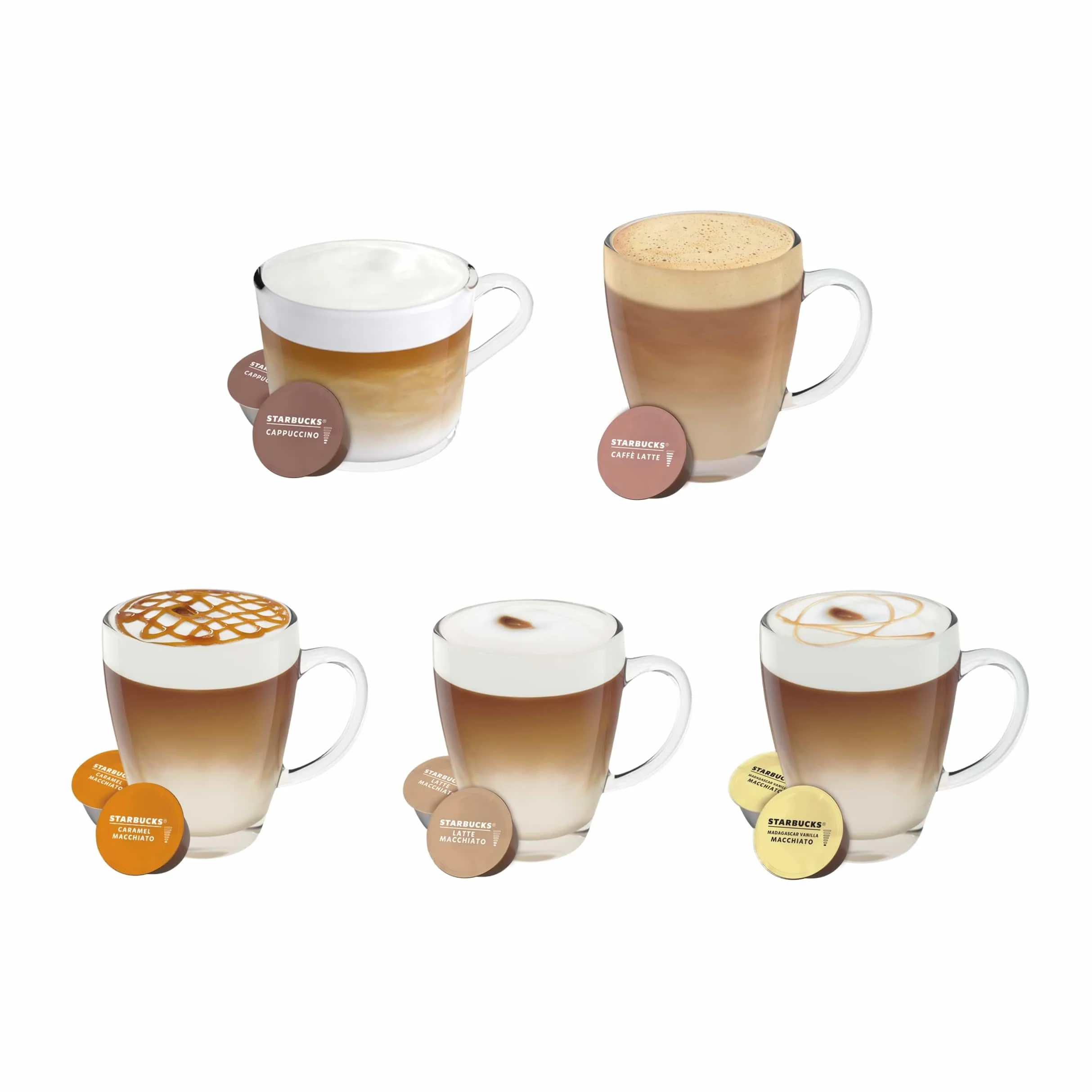 STARBUCKS Paquete Variado White Coffee de Nescafé Dolce Gusto, Cápsulas de Café 6 x 12 (72 Cápsulas) - Exclusivo de Amazon