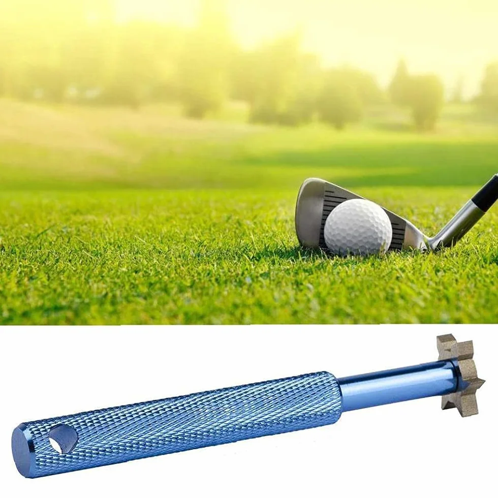 Afilador de golf con 6 cabezales, limpiador de reranurado de aleación de cuña