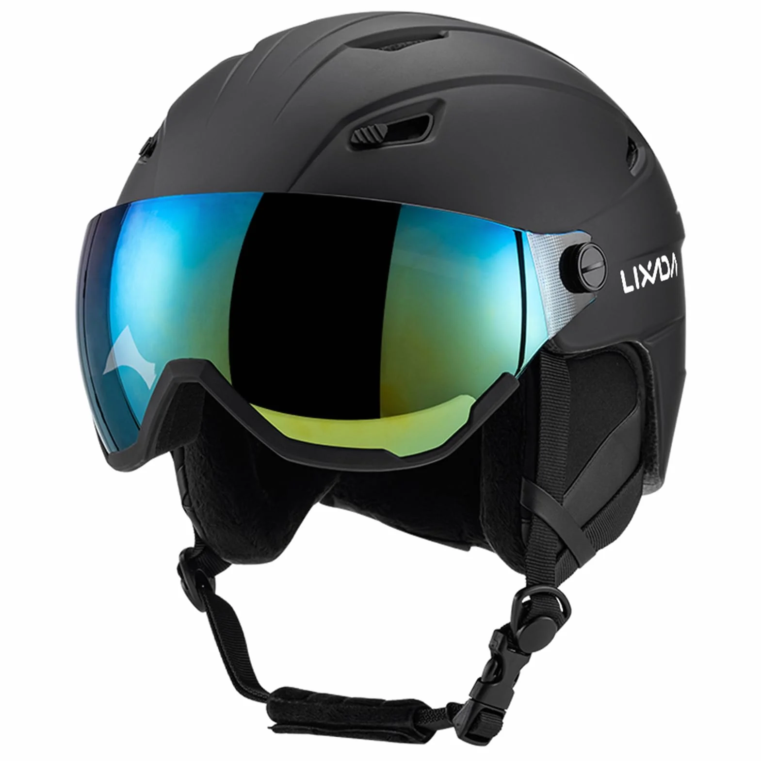 Lixada Casco de esquí Integrado con Gafas de Visera extraíbles para Hombres y Mujeres