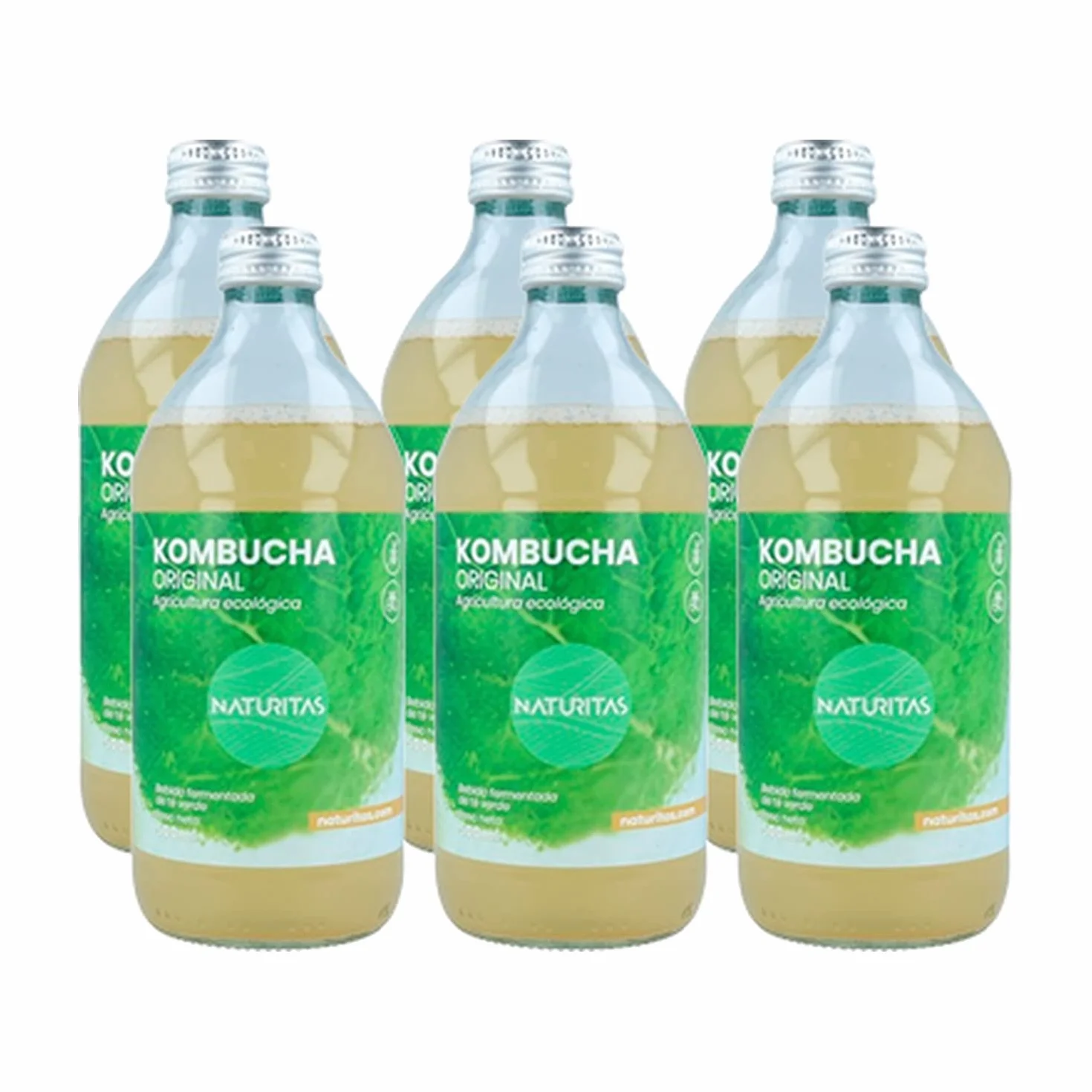 Pack de kombucha Original Té Verde BIO | 6 unidades | Naturitas Essentials | 2 Unidades De 500 Ml | A base de té verde | Refrescos