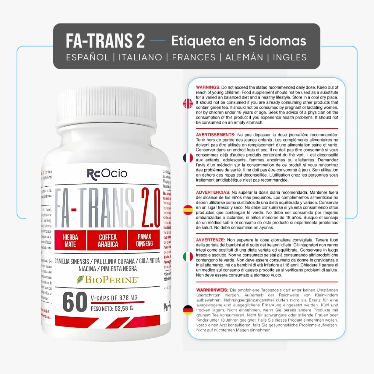 RcOcio Batido Sustitutivo de Comida - Termogenico - Pack | Sustituto Alimenticio Dietetico alto en Proteinas | Ayuda para perder Peso | Chocolate - Vainilla - Fresa | Saciante para hombre y mujer…